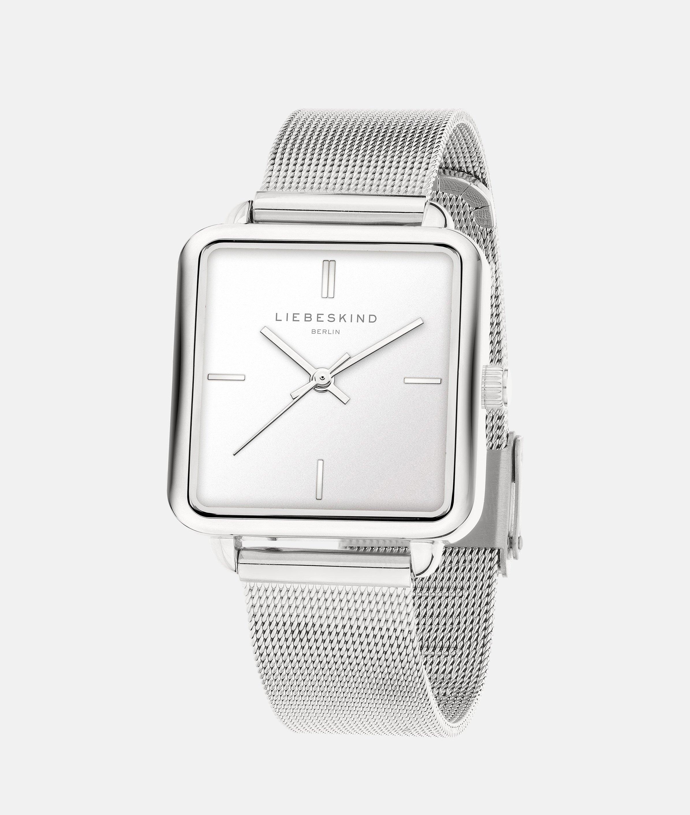 Uhr in silber, rosé & gold