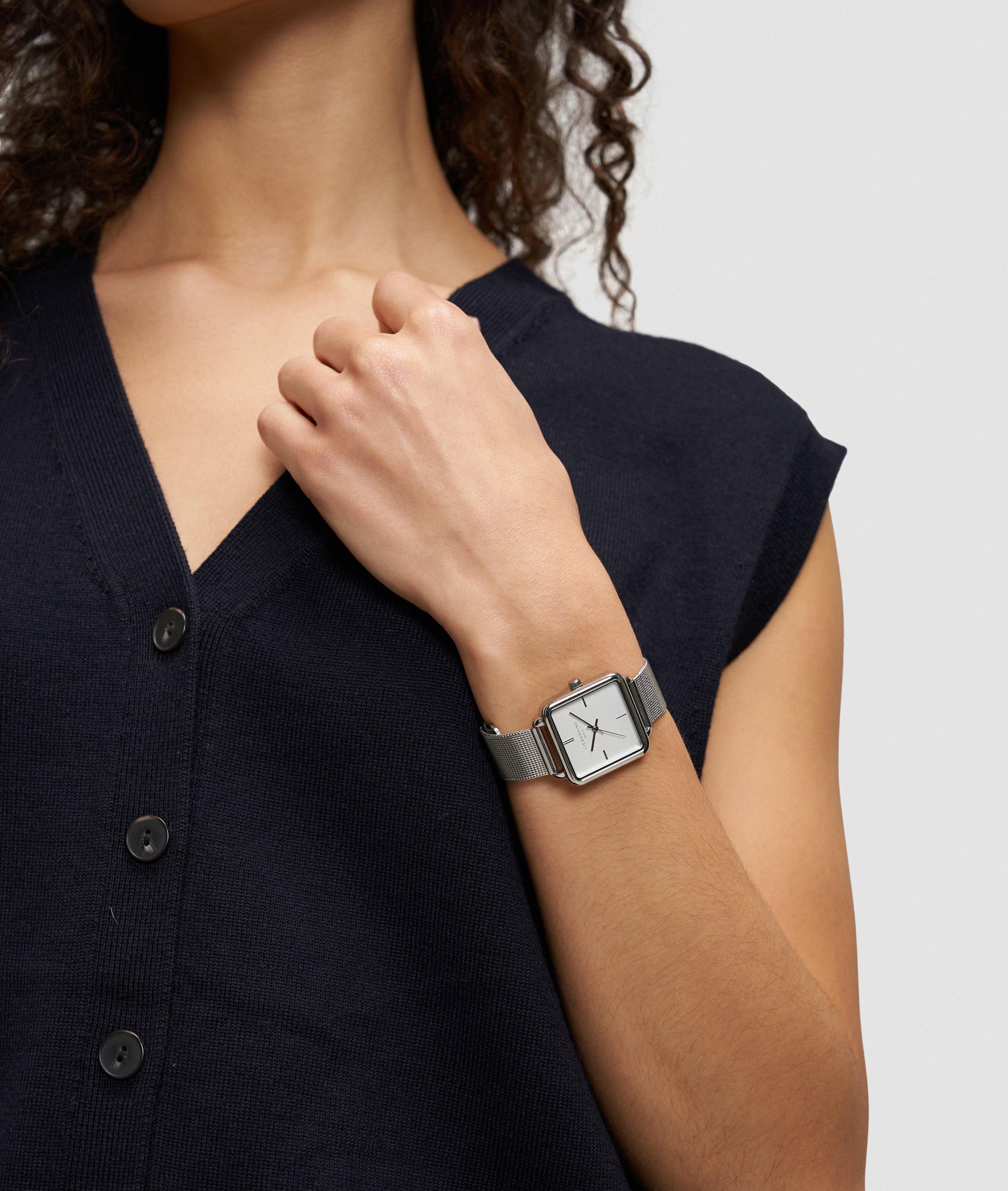 Uhr in silber, rosé & gold