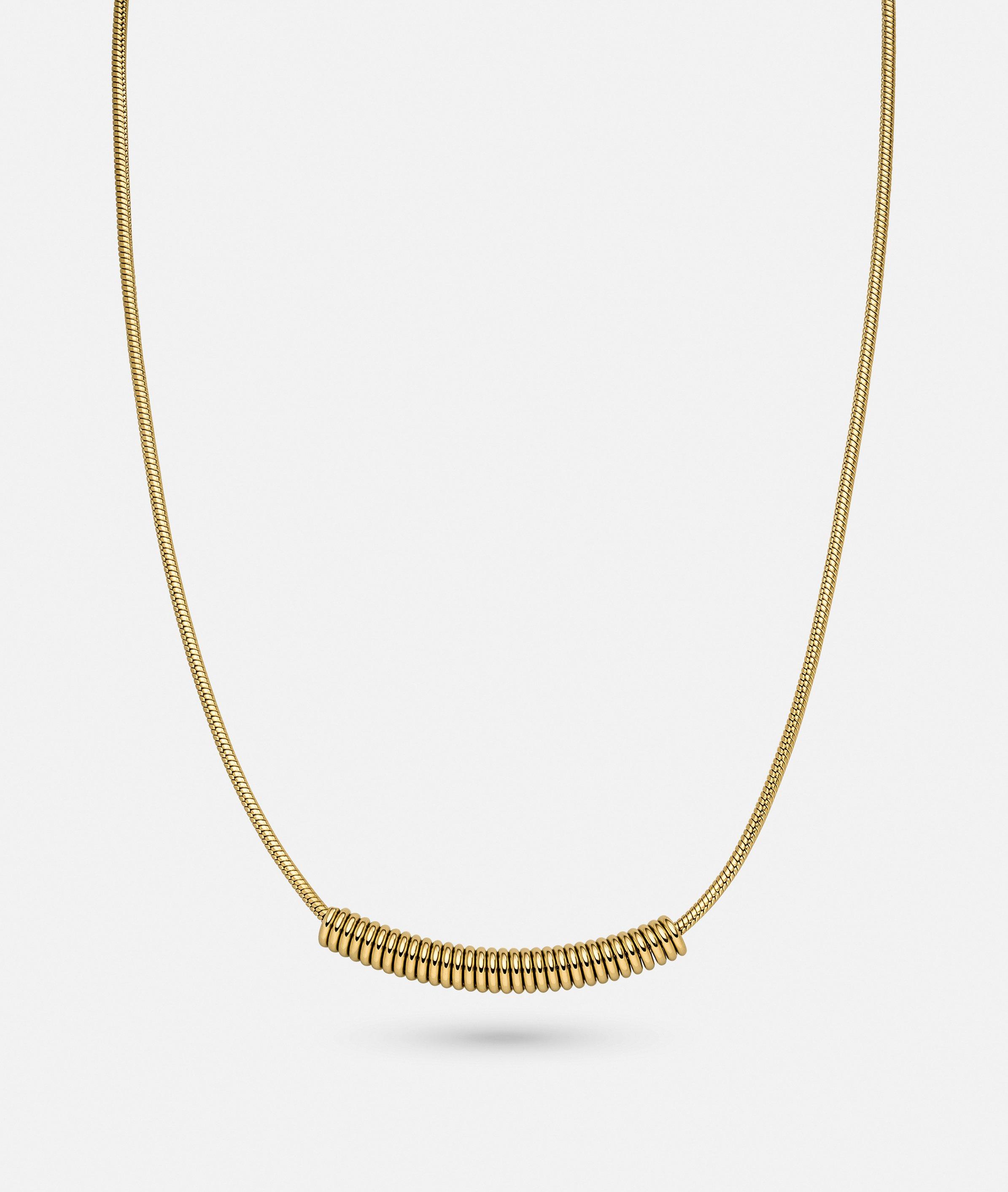 Halskette in gold, silber & schwarz