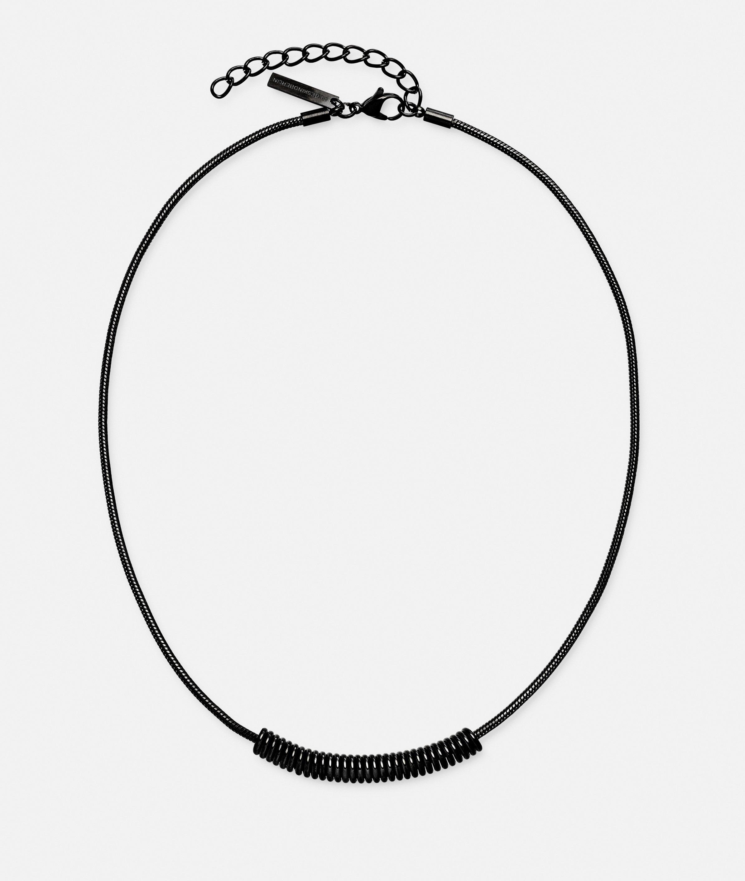 Halskette in schwarz, gold & silber