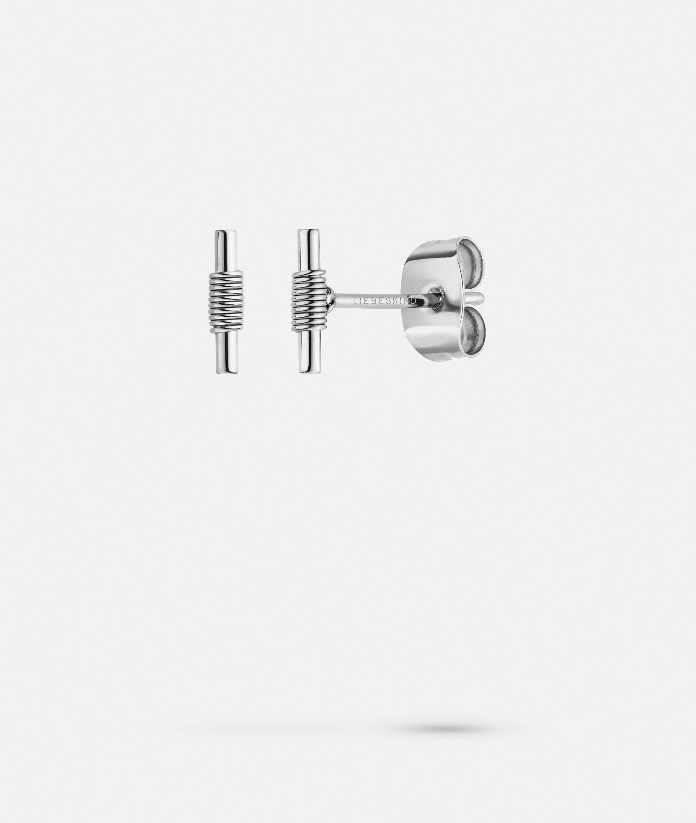 Ohrstecker in silber, schwarz & gold