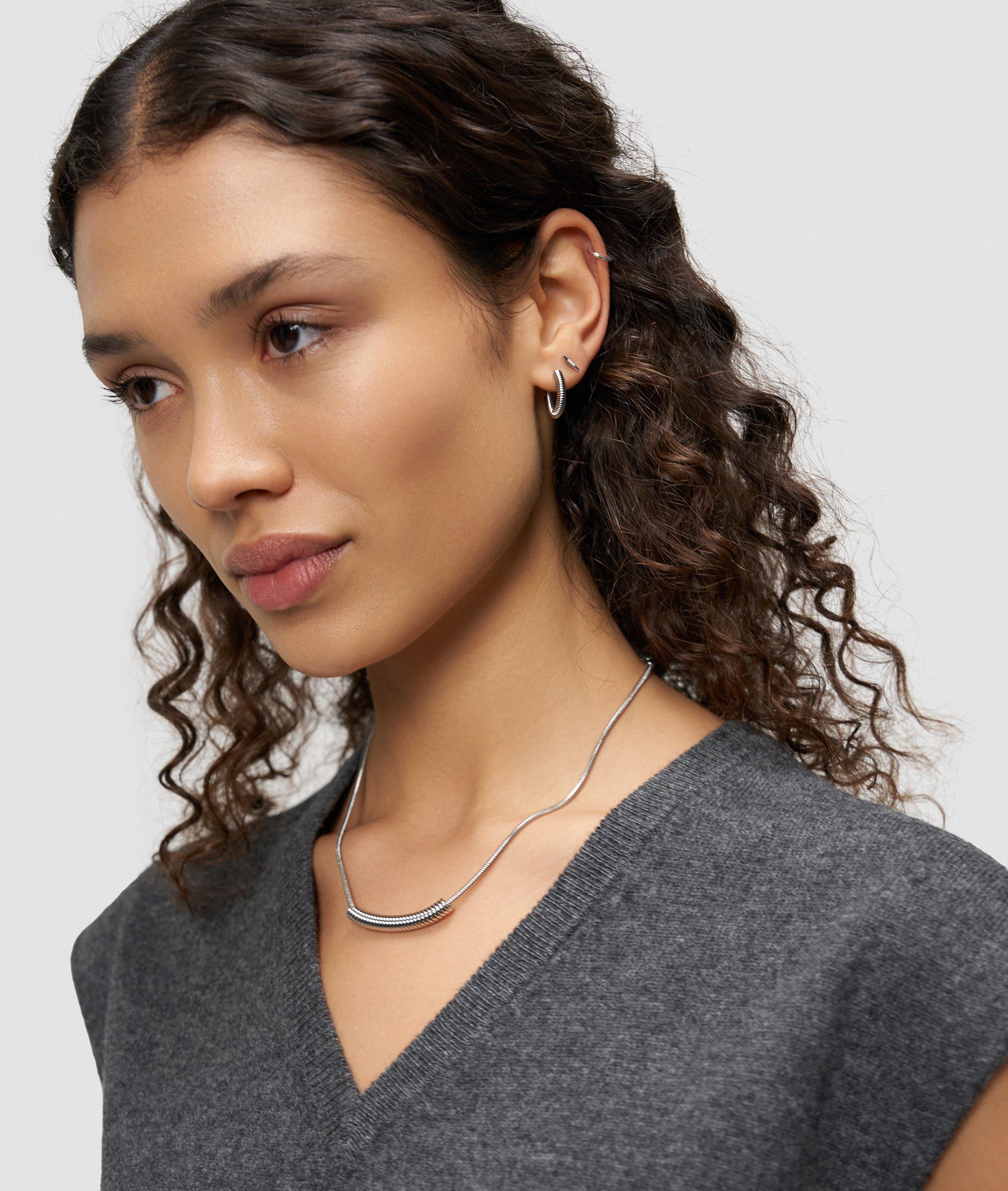 Ohrstecker in silber, schwarz & gold