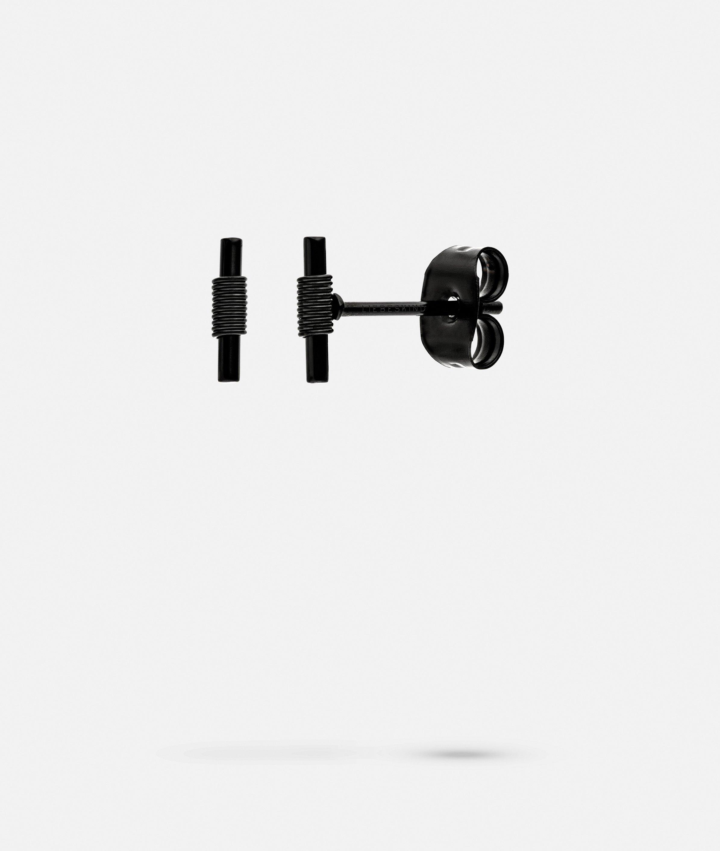 Ohrstecker in schwarz, silber & gold