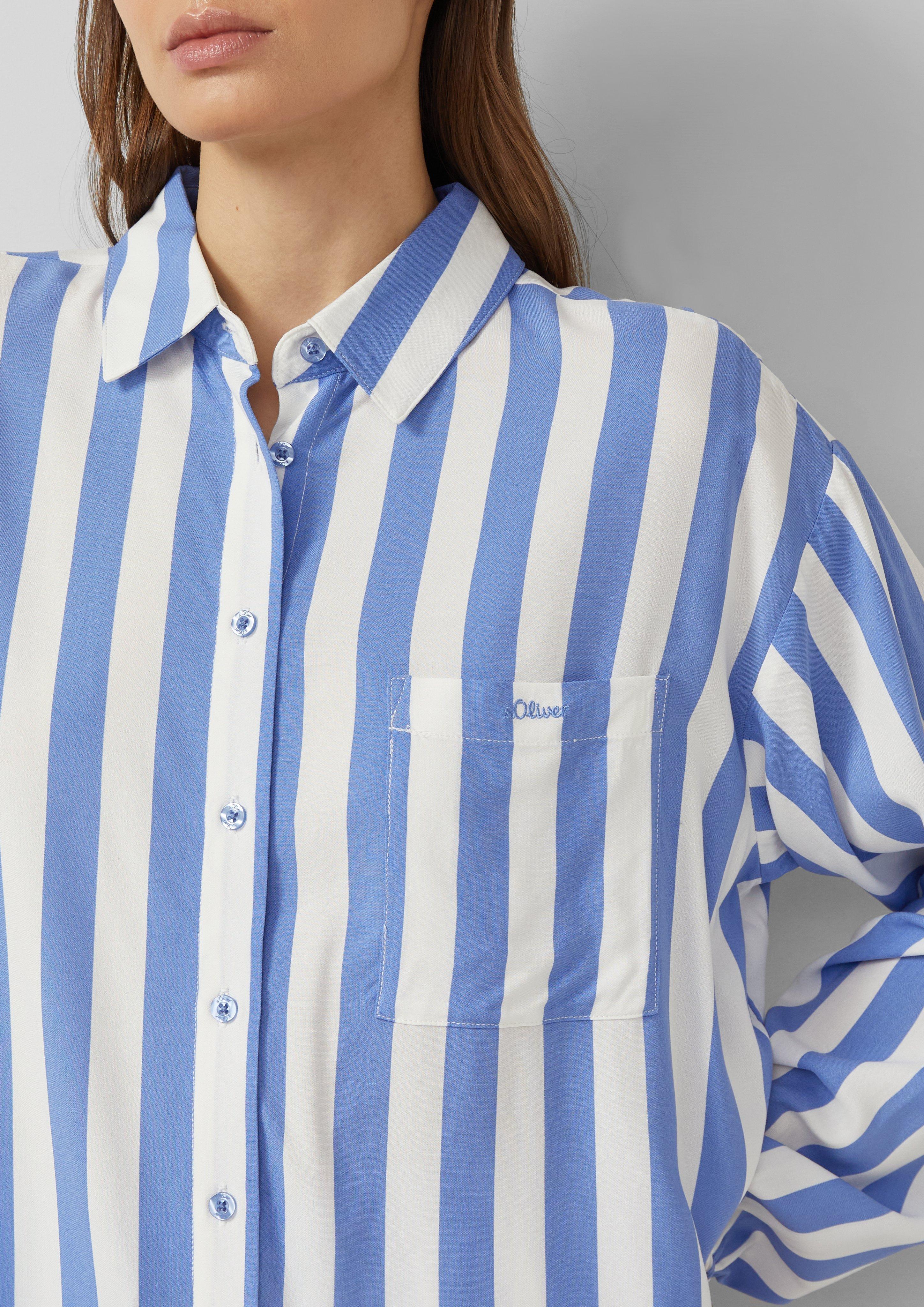 Gestreiftes Pyjama-Oberteil aus Viskose