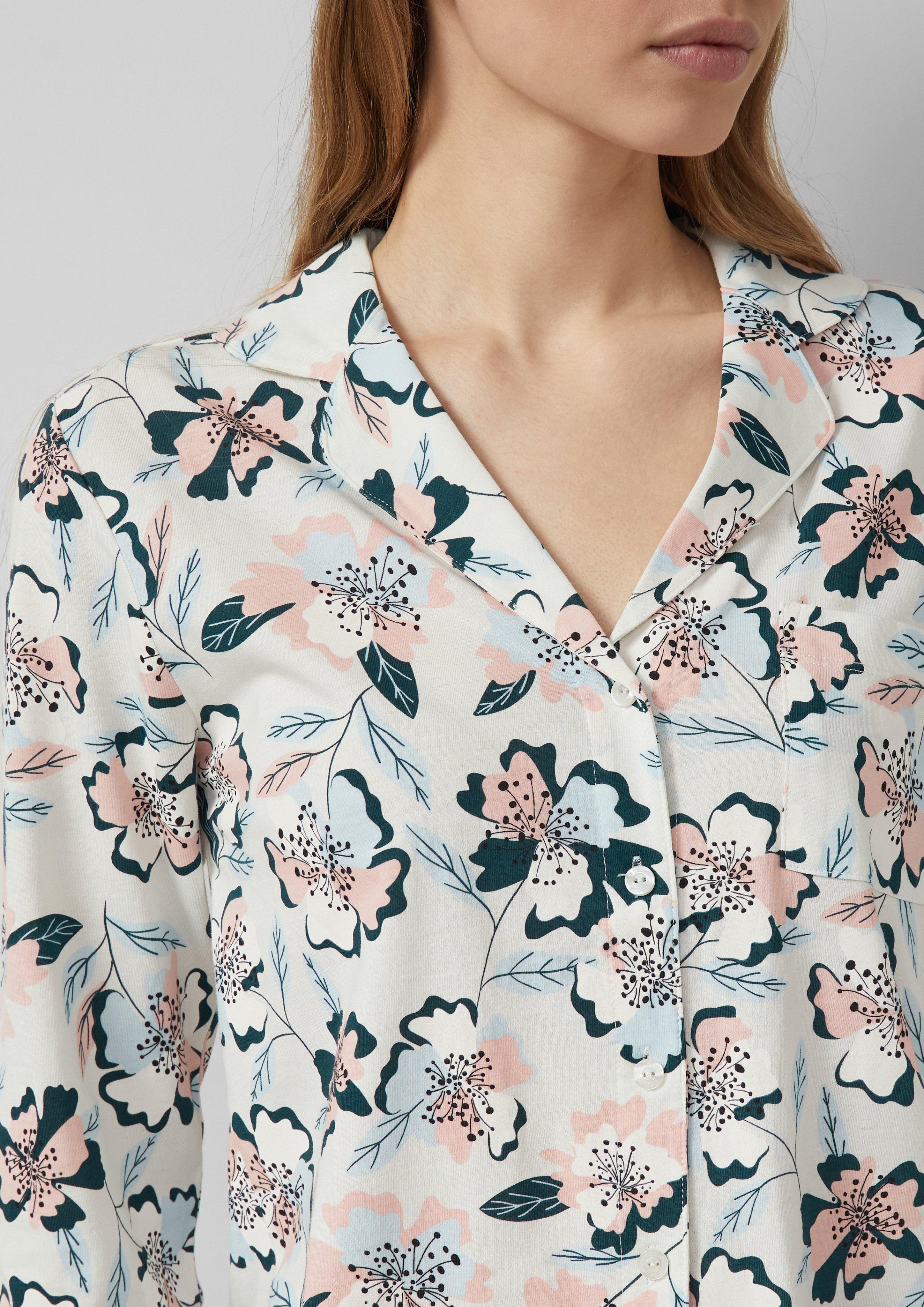 Pyjama-Oberteil mit Reverskragen