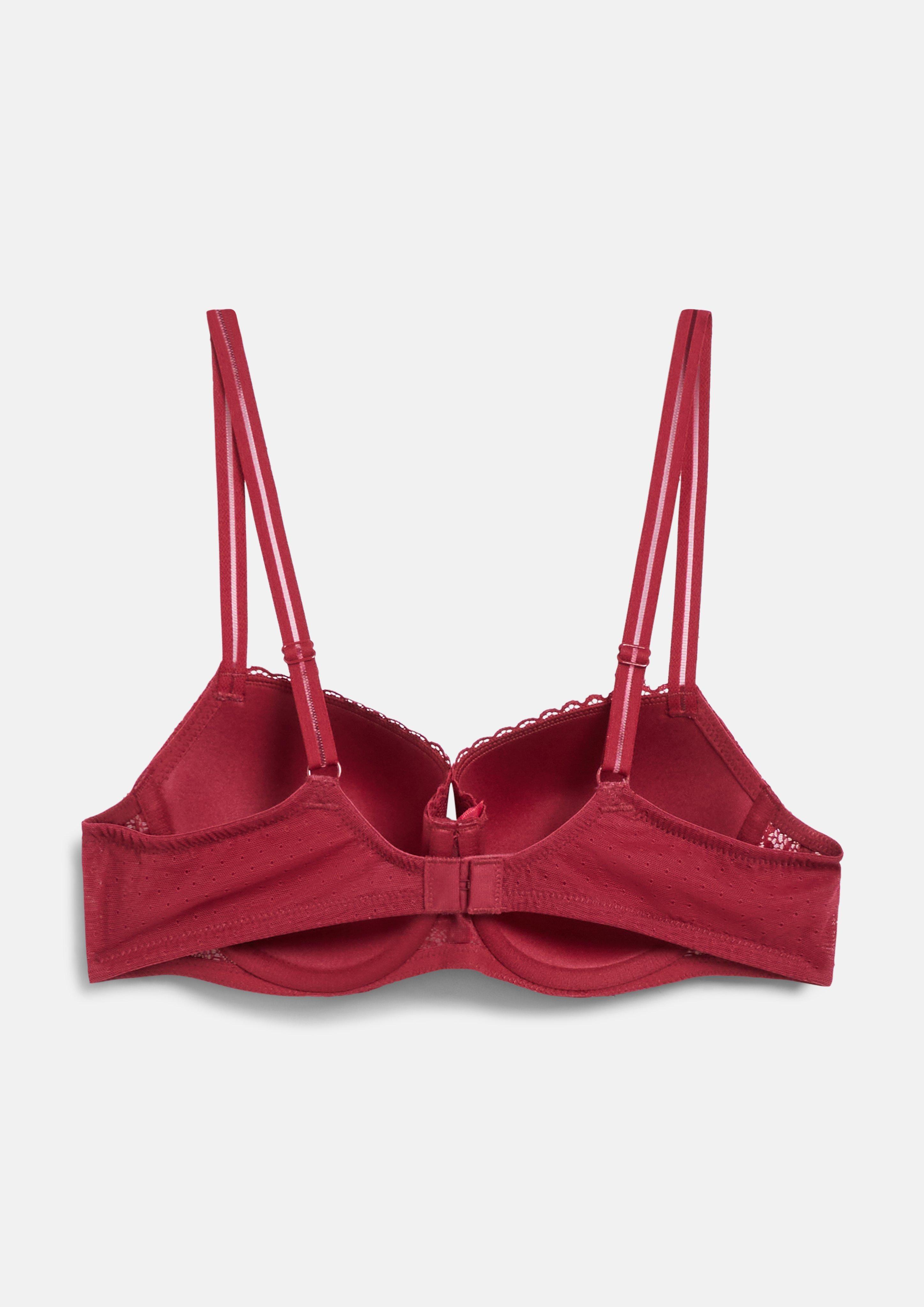 Dames Balconette bh met kanten inzetstuk in rood van s.Oliver