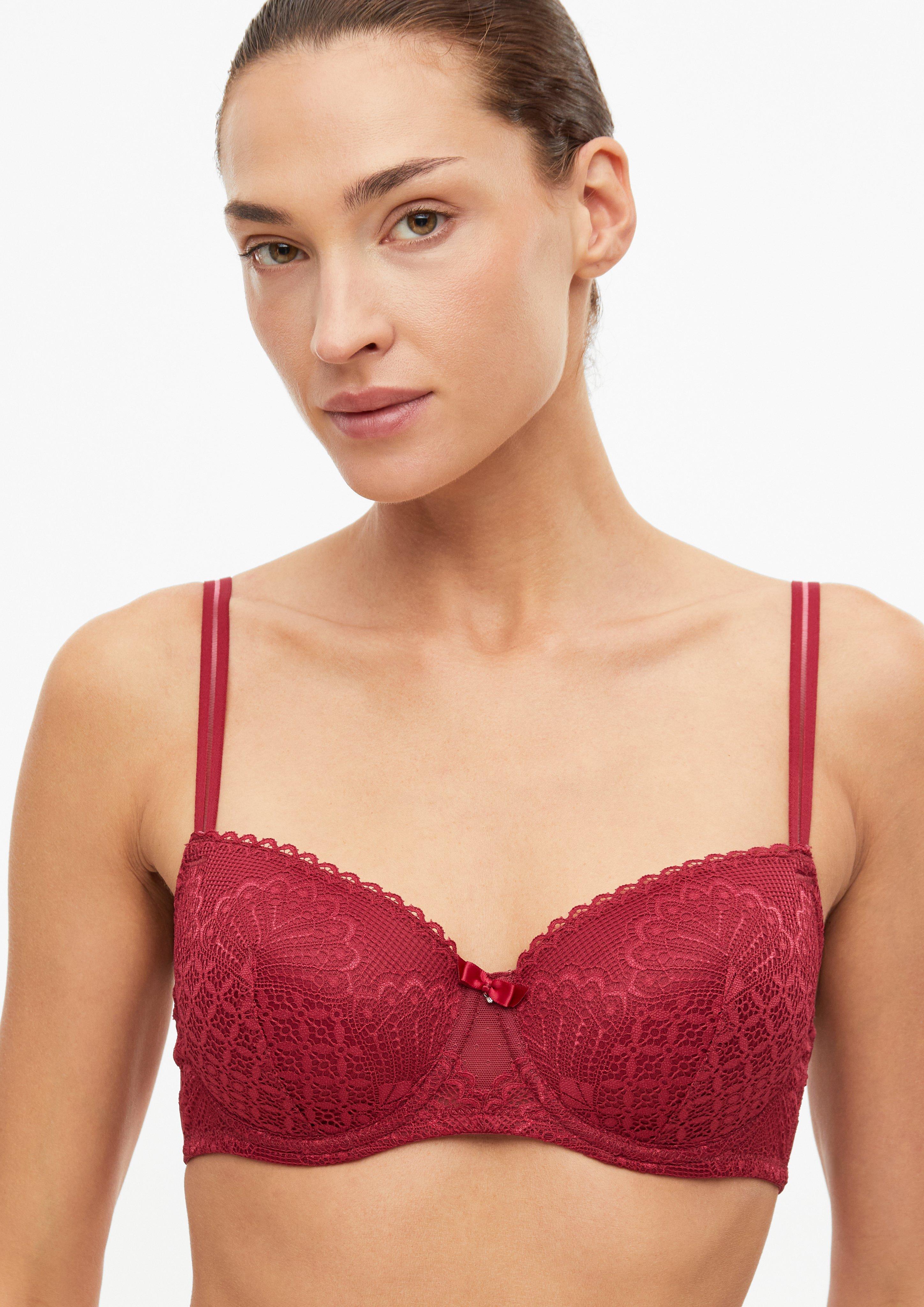 Femmes Soutien-gorge à balconnet avec empiècement en dentelle en rouge de s.Oliver
