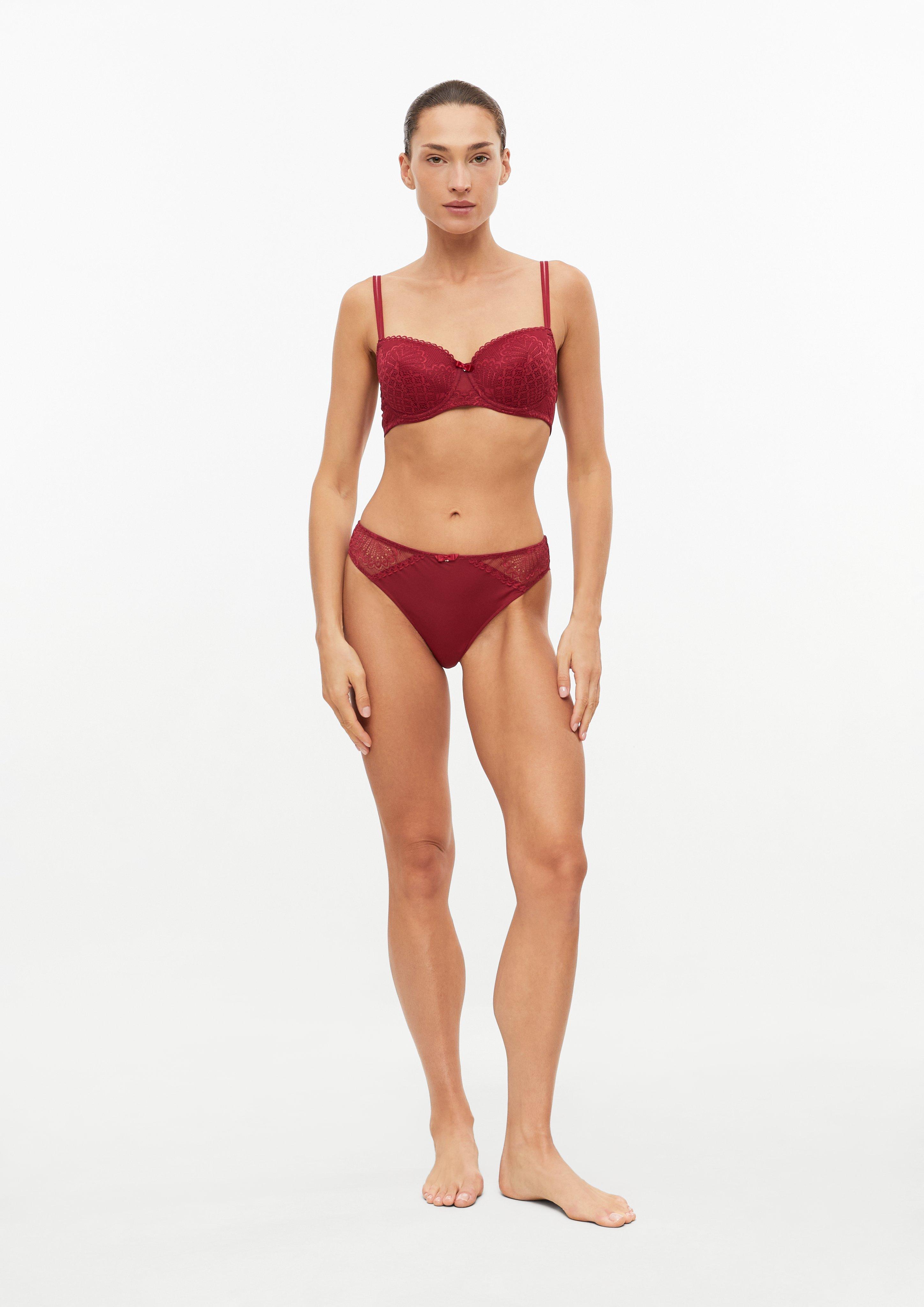 Femmes Soutien-gorge à balconnet avec empiècement en dentelle en rouge de s.Oliver