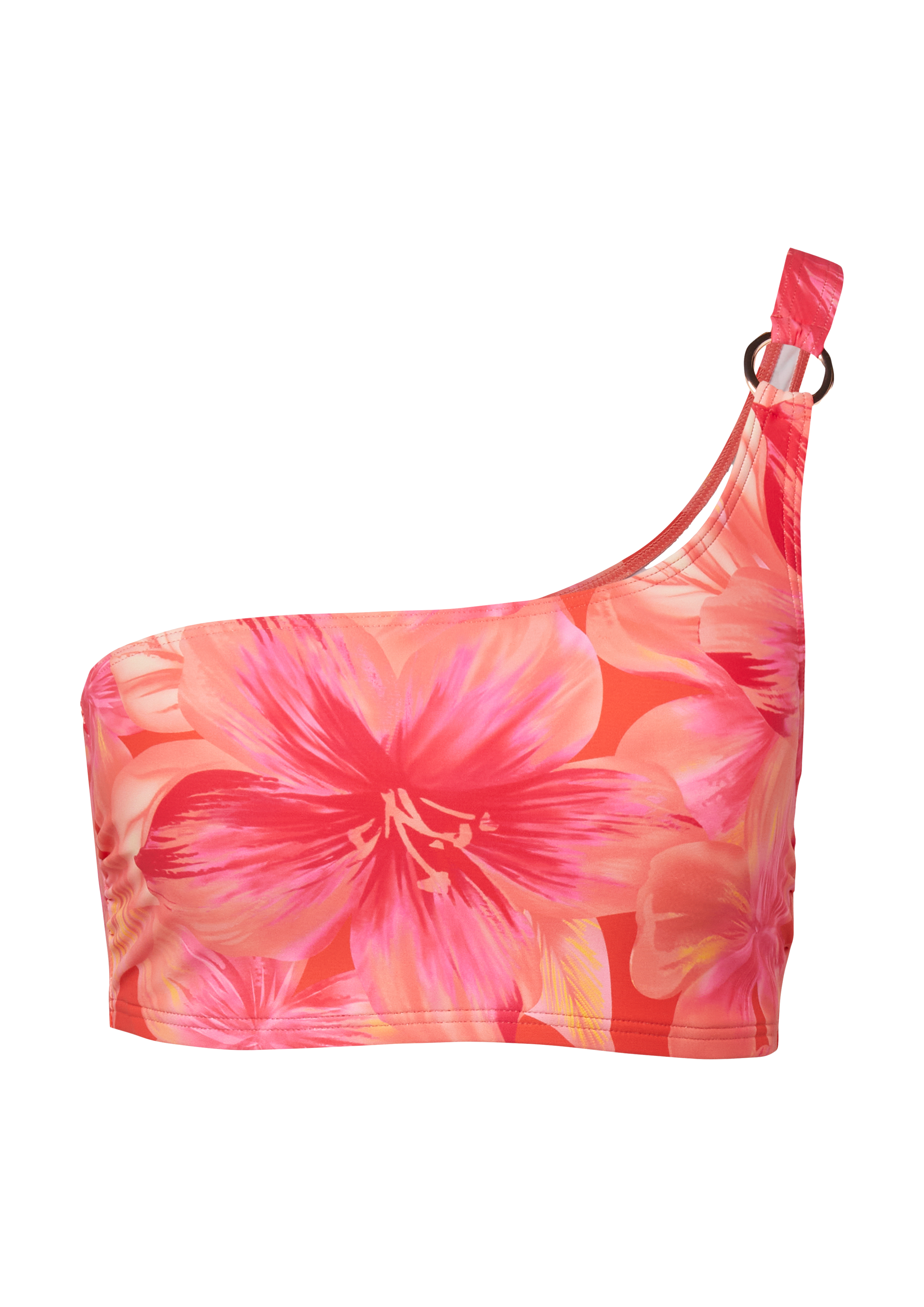 Asymmetrisches Bikini-Bandeau-Top mit Zierring