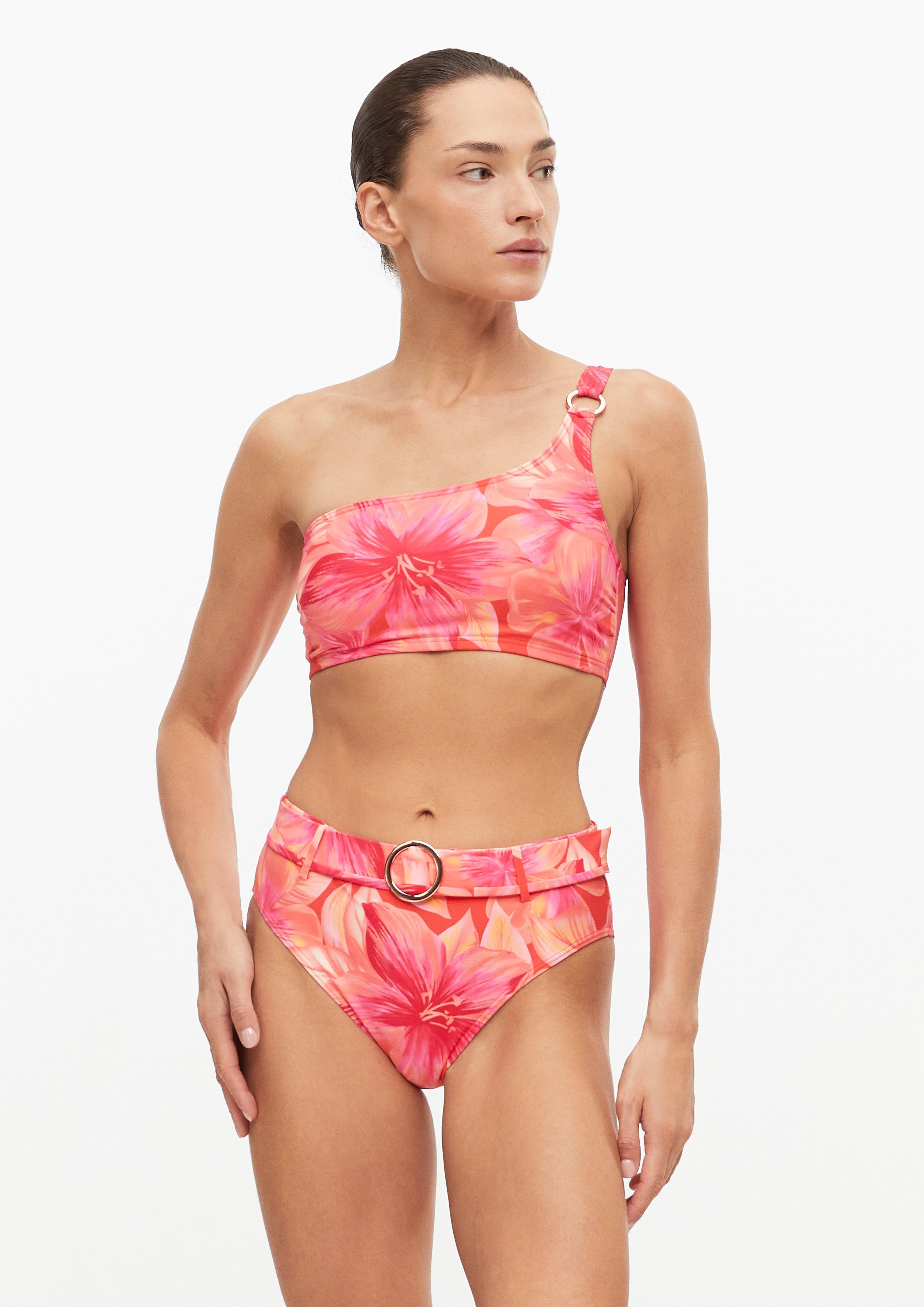Top bikini bandeau asymétrique avec anneau décoratif en corail de s.Oliver