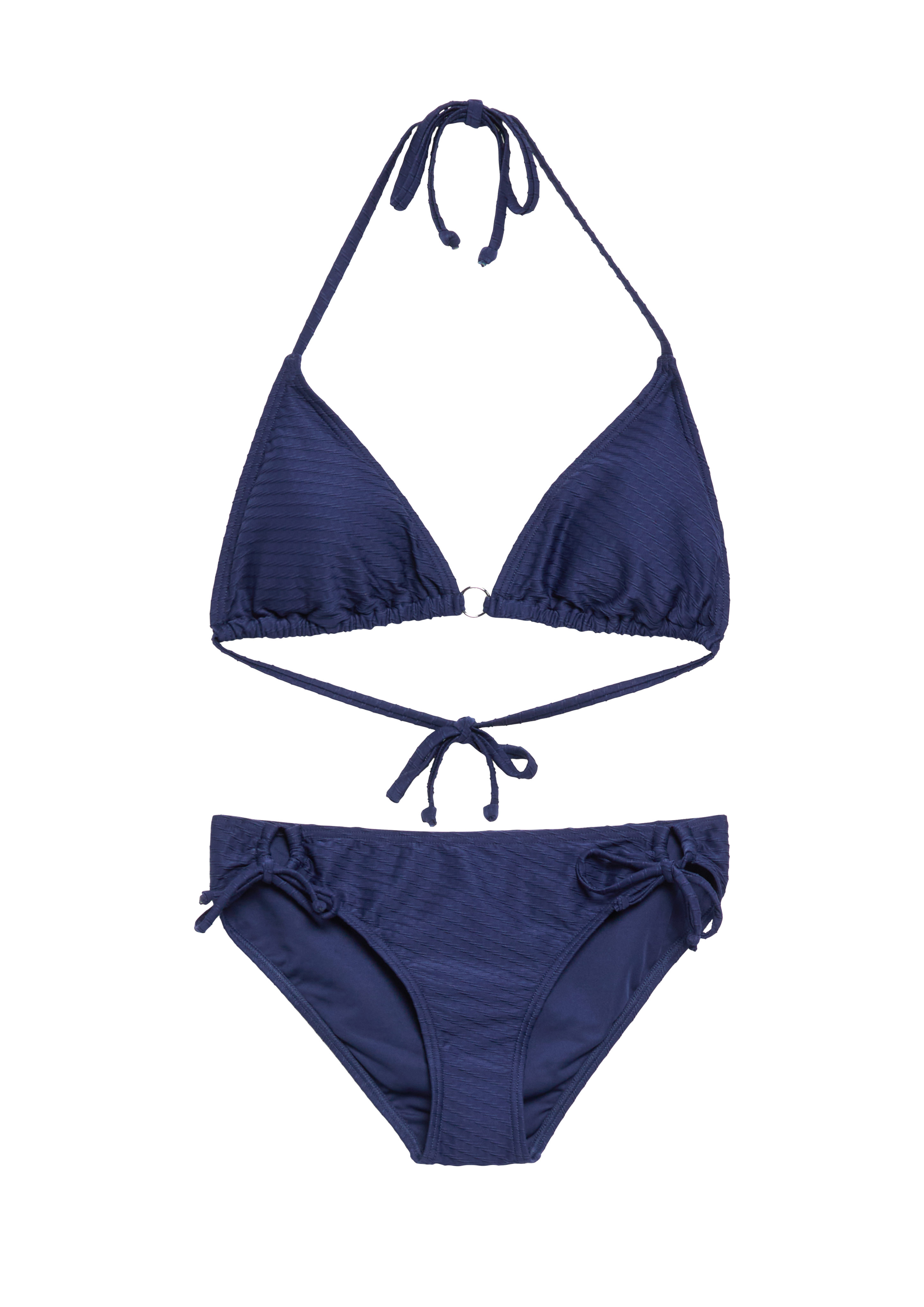 Triangel-Bikini aus Strukturware mit Zierring