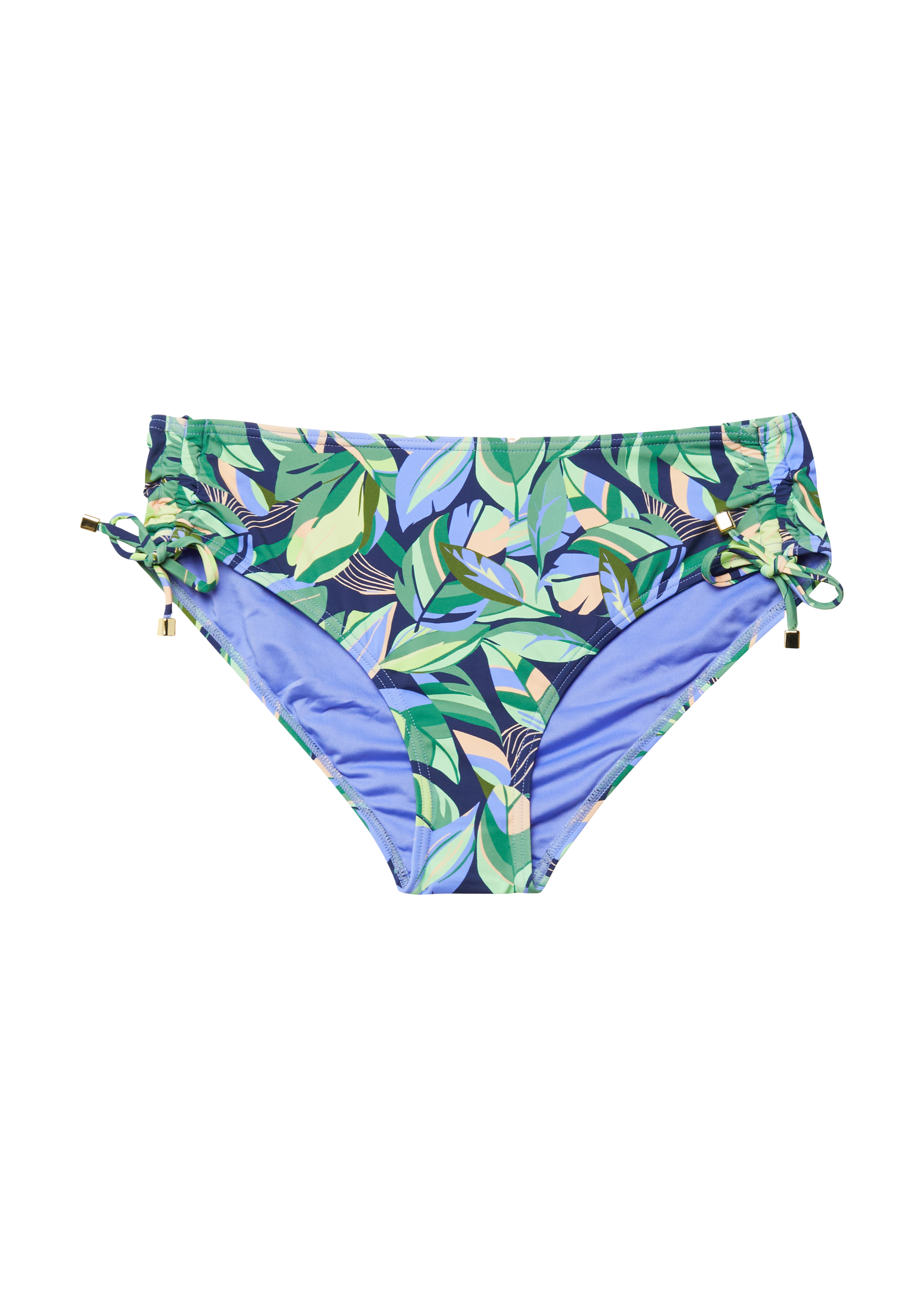 Gemusterte Bikinihose mit Zierperlen