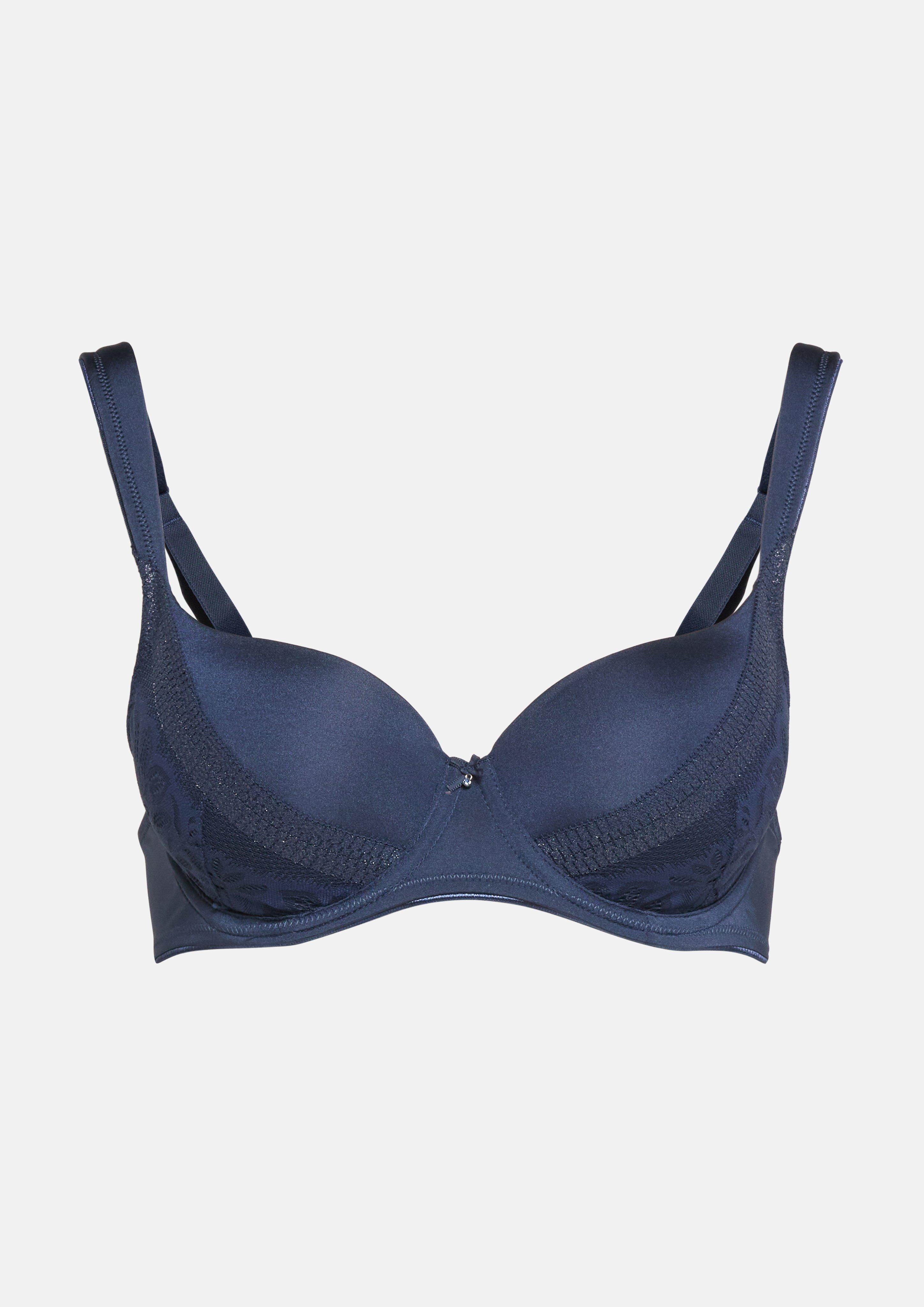 Women Cup bra with decorative bow in blue by s.Oliver
