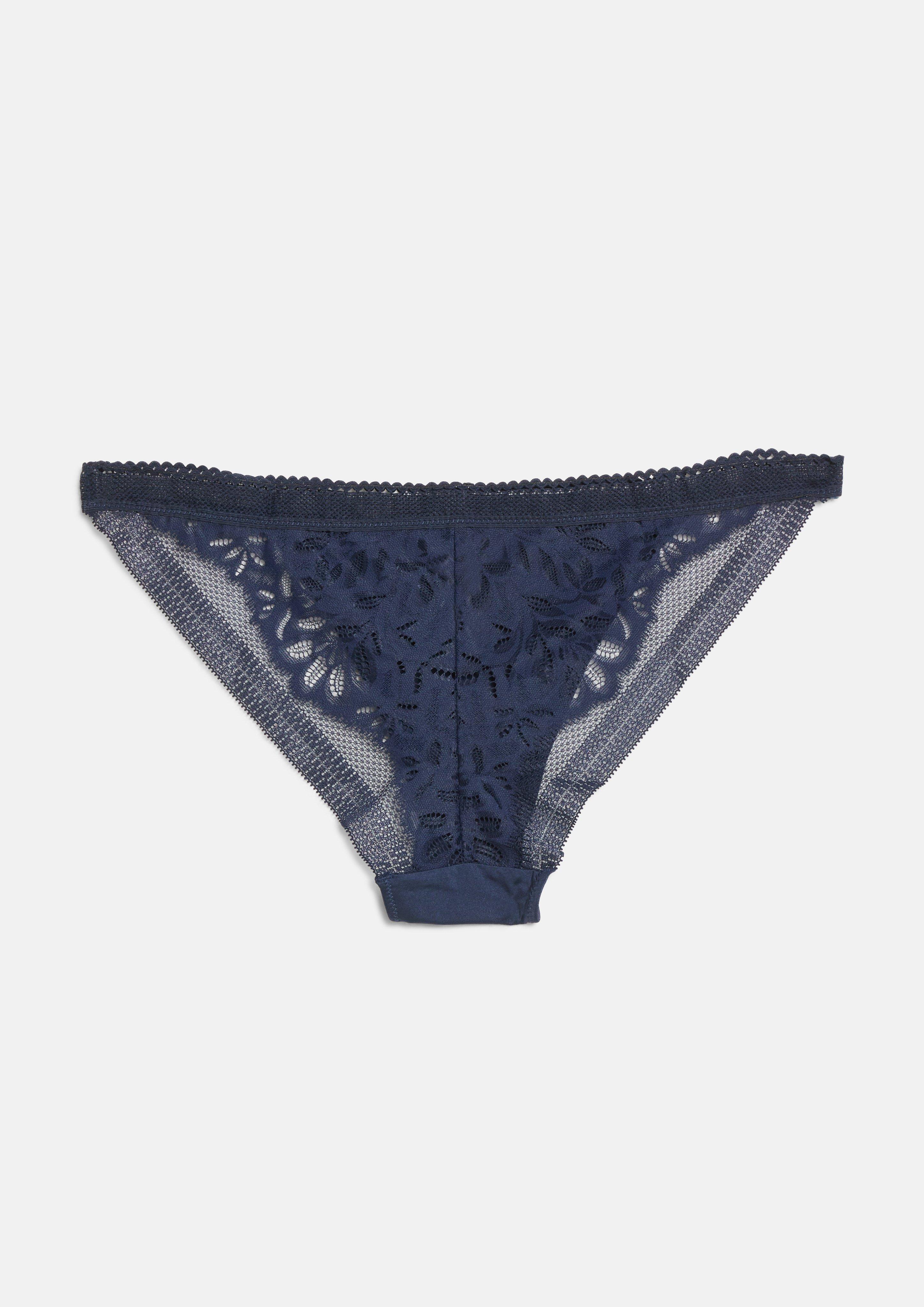 Damen Tanga mit feiner Zierschleife in blau von s.Oliver