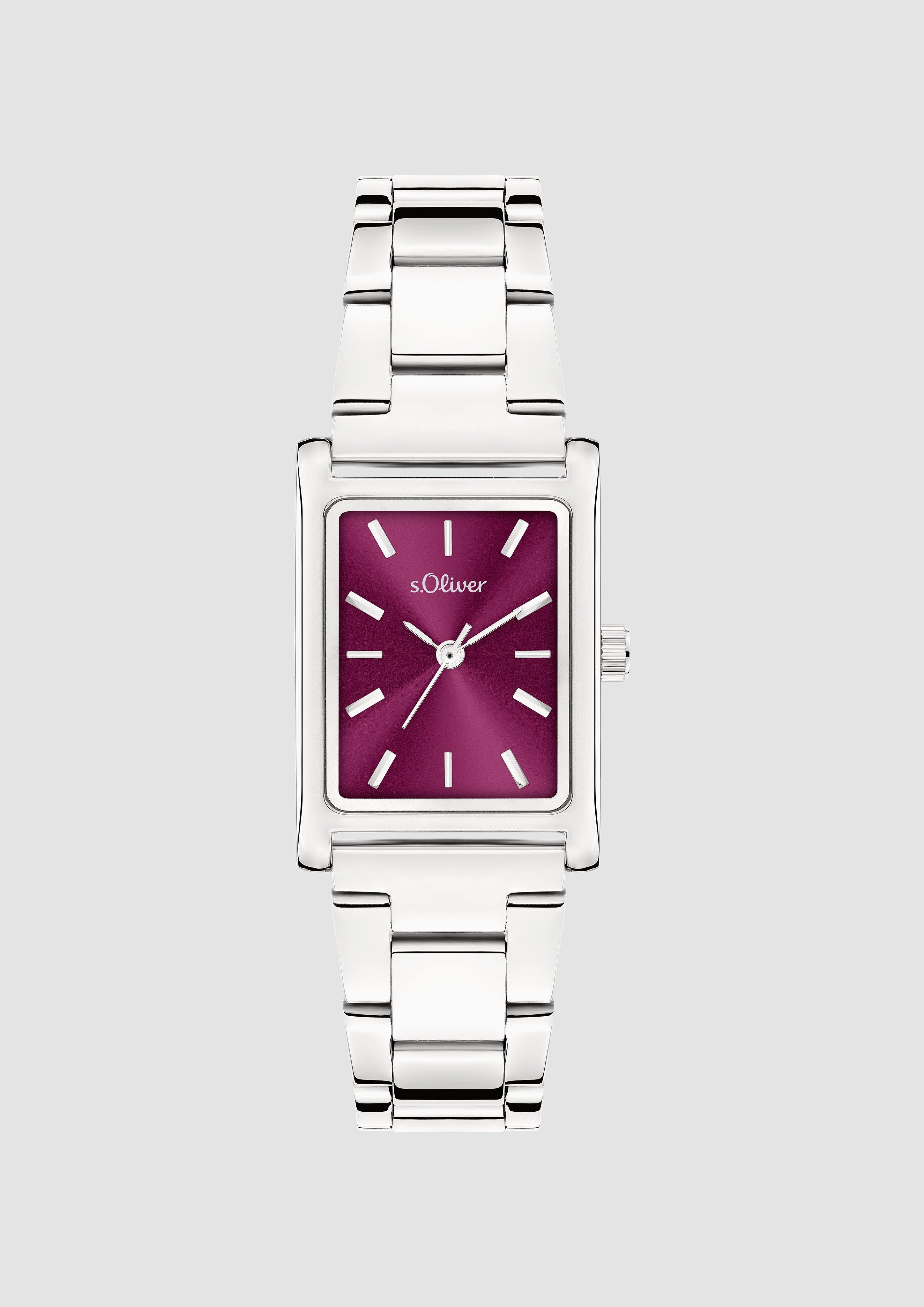 Edelstahluhr mit Gliederarmband in Farbe silber von s.Oliver