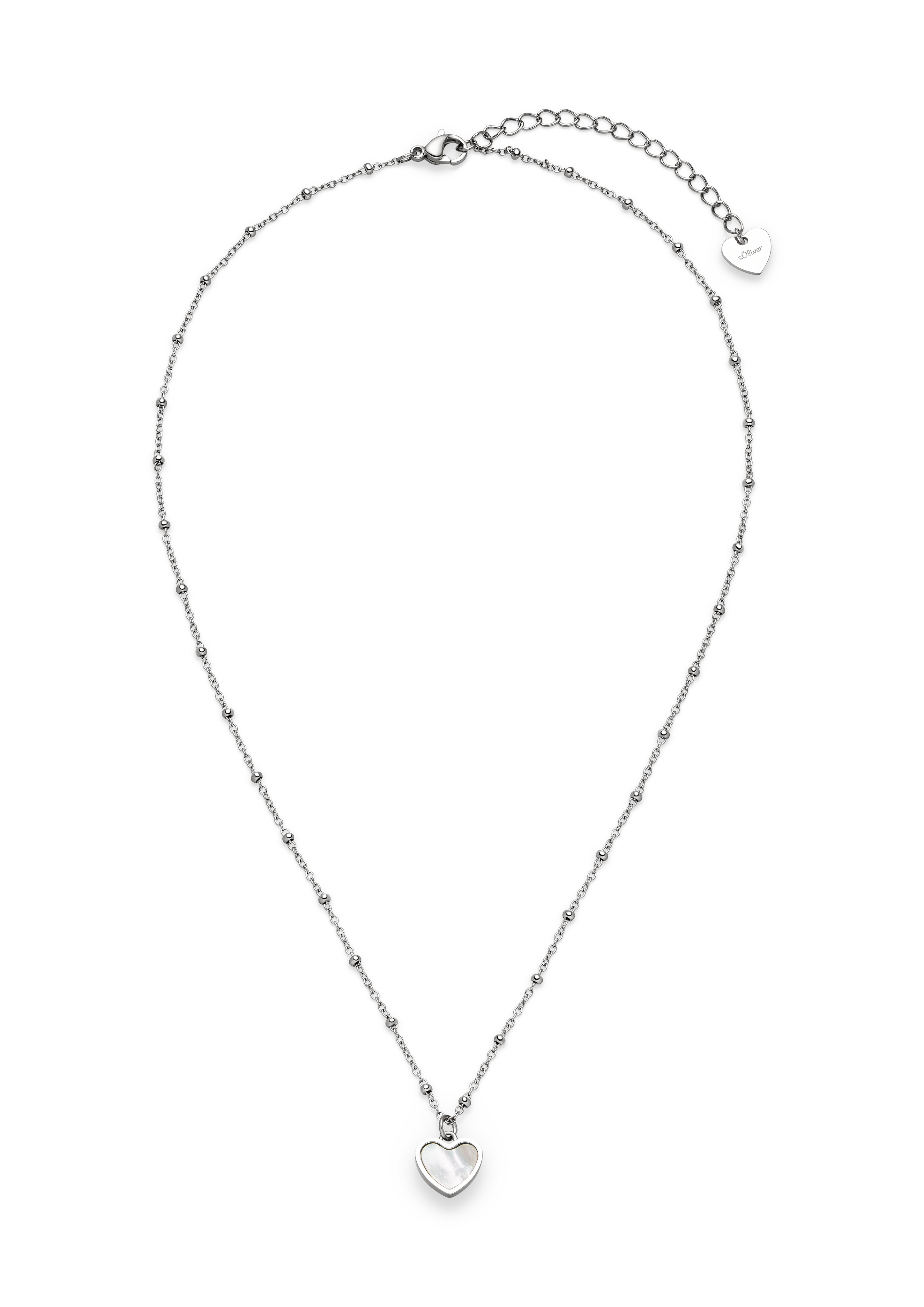 s.Oliver Stainless steel chain with heart pendant - Silver