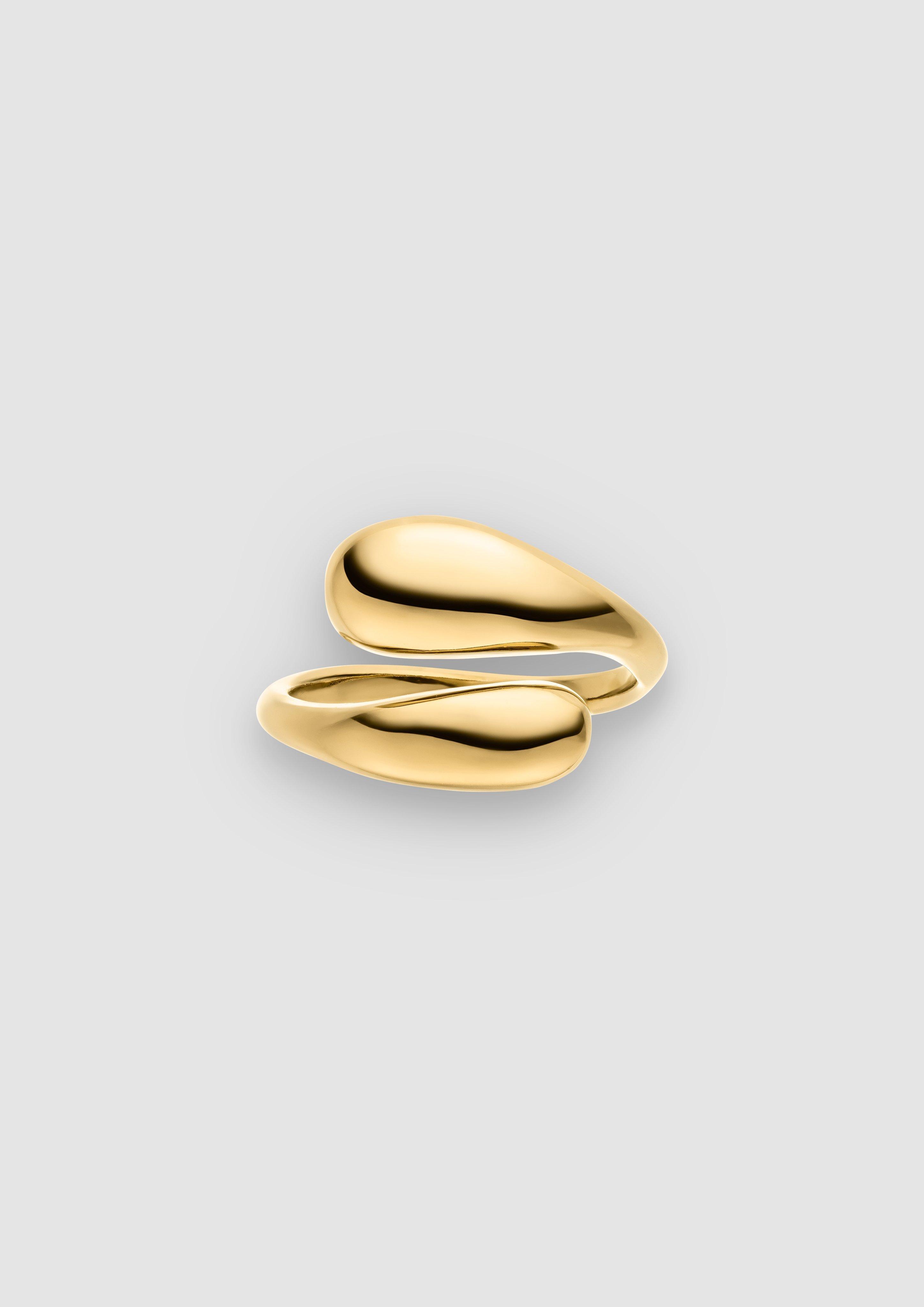 Moderner Edelstahlring in organischem Design in Farbe gold von s.Oliver