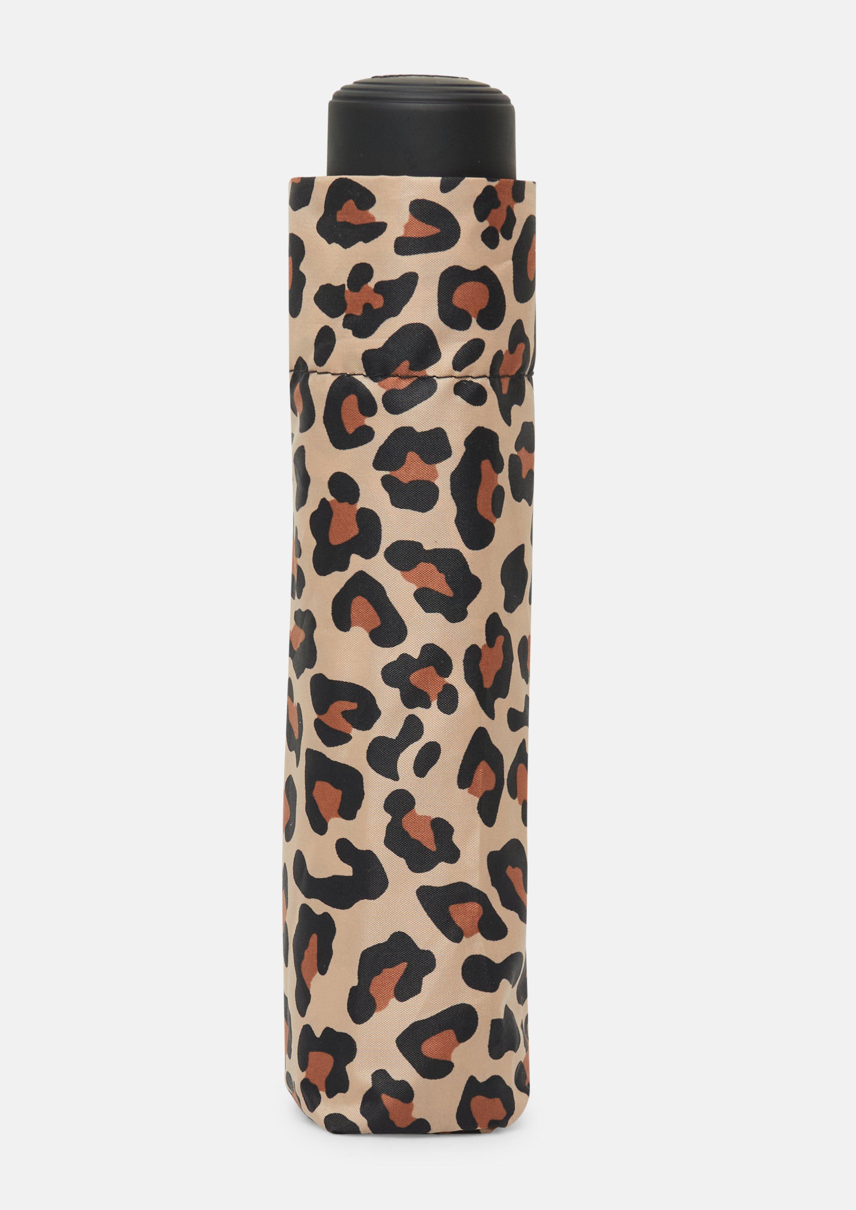 Damen Regenschirm mit Allover-Leo-Print in beige von s.Oliver