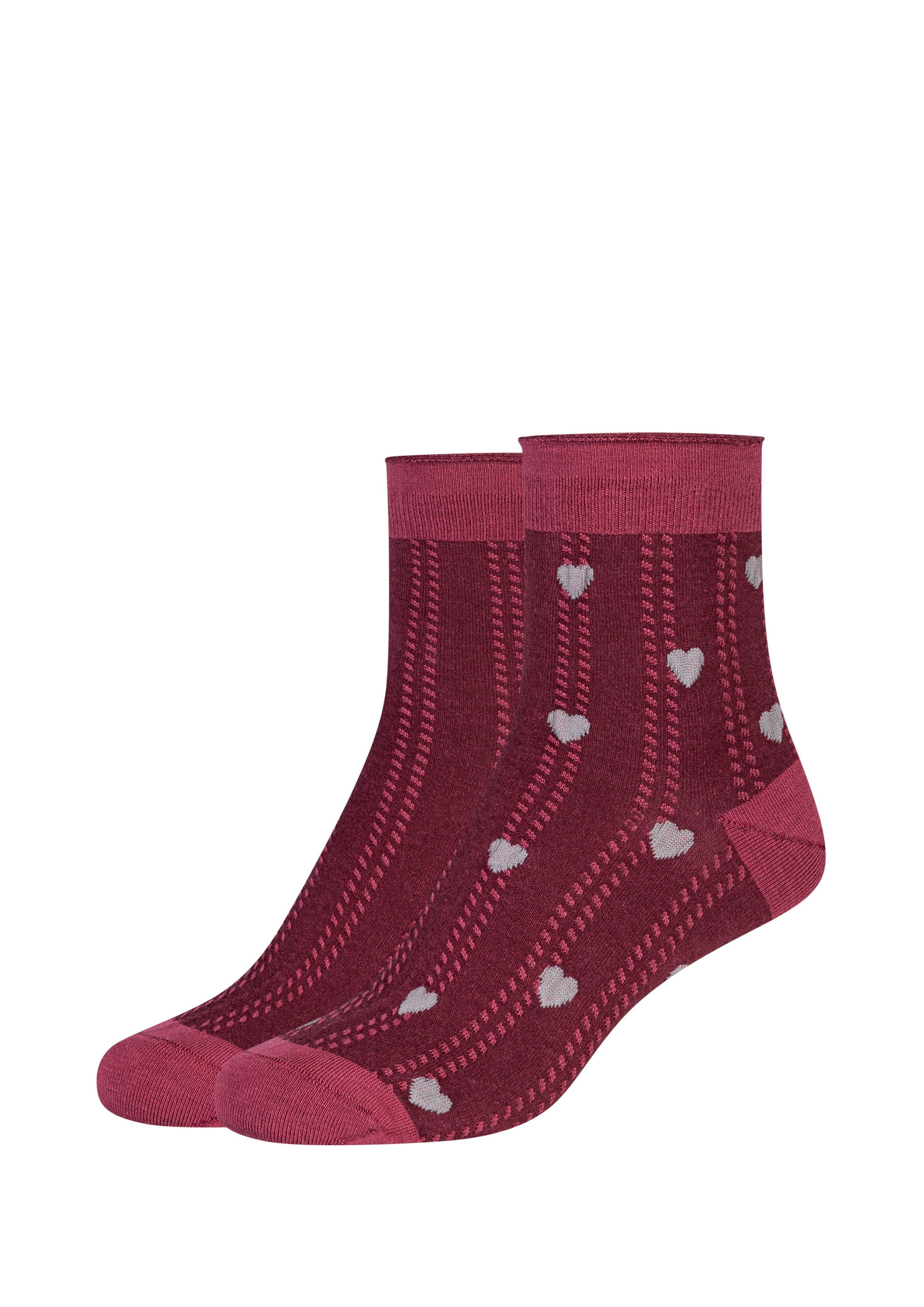 2er-Pack Socken mit Herz-Detail in Farbe bordeaux von s.Oliver