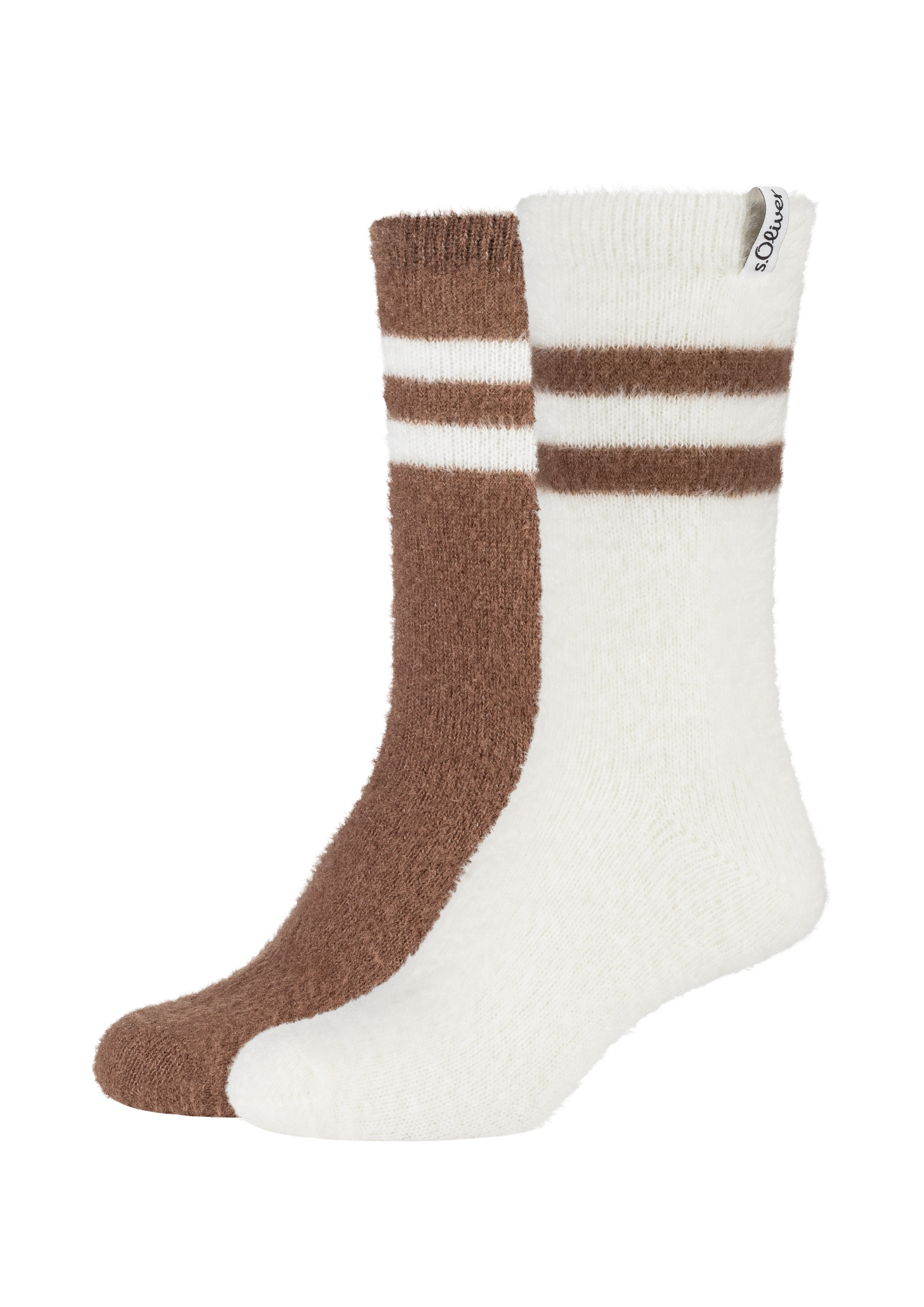 2er-Pack Socken mit Streifen-Detail in Farbe weiß von s.Oliver