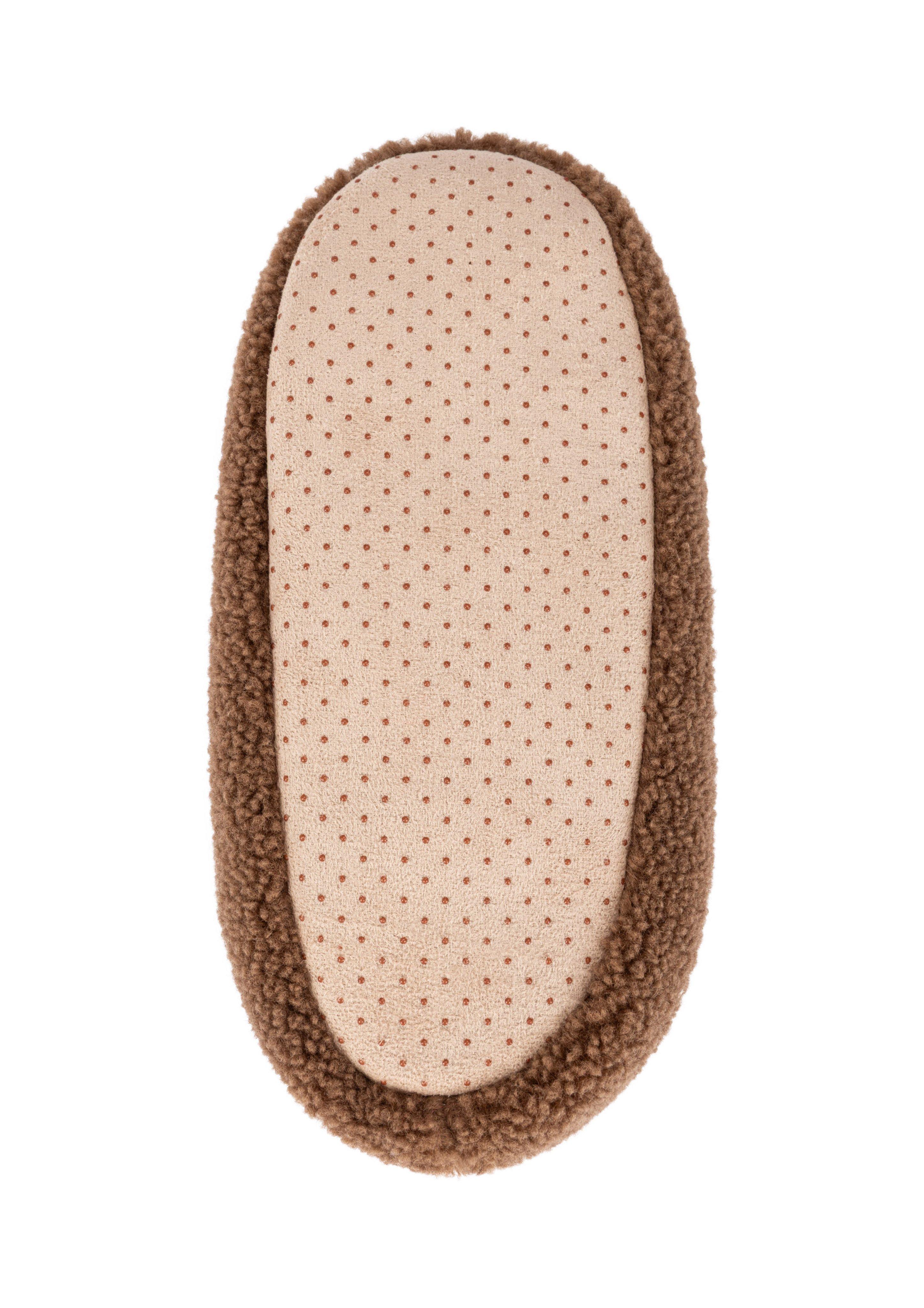 Dames Slippers van teddypluche in bruin van s.Oliver