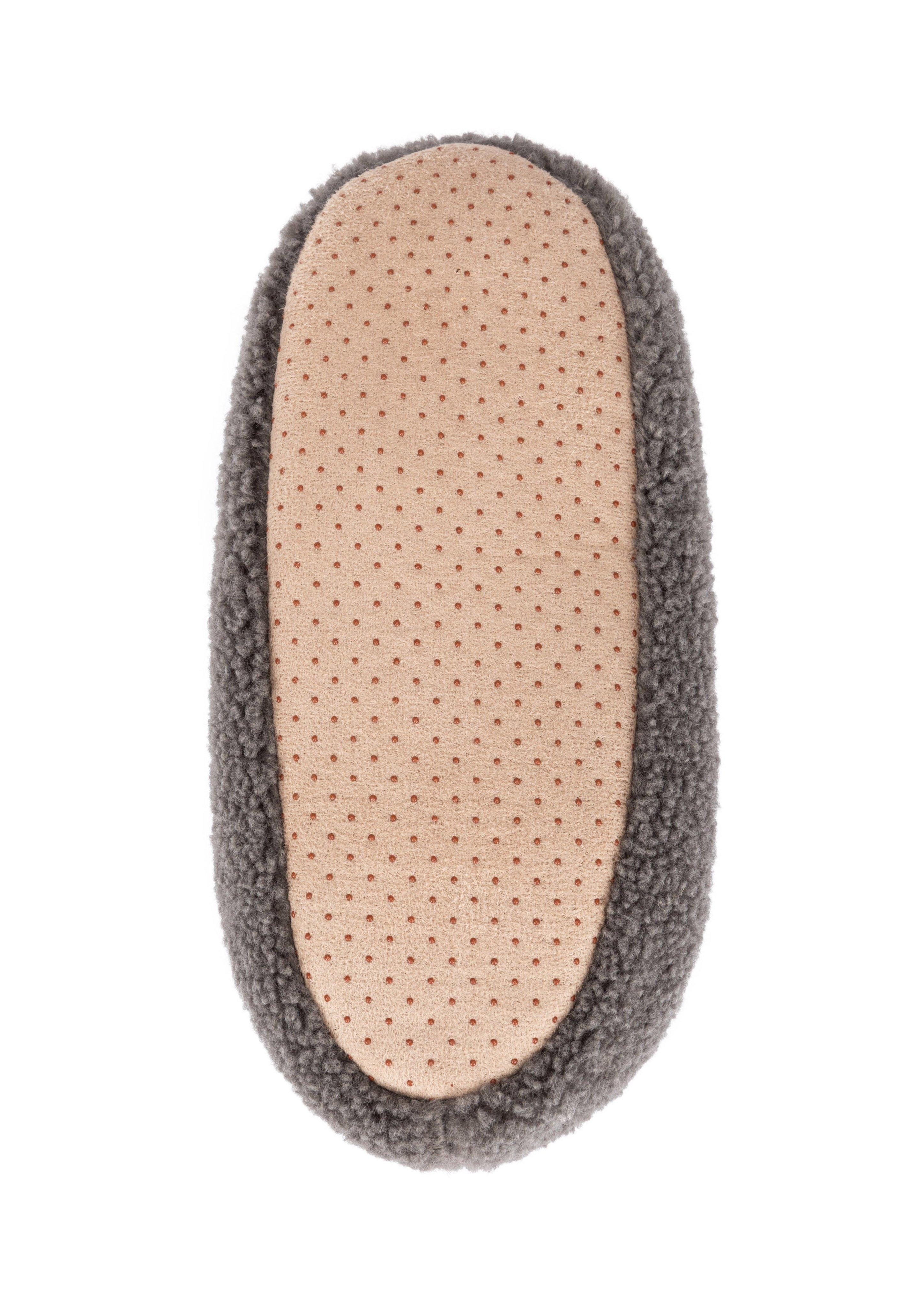 Damen Slipper aus Teddyplüsch in grau von s.Oliver