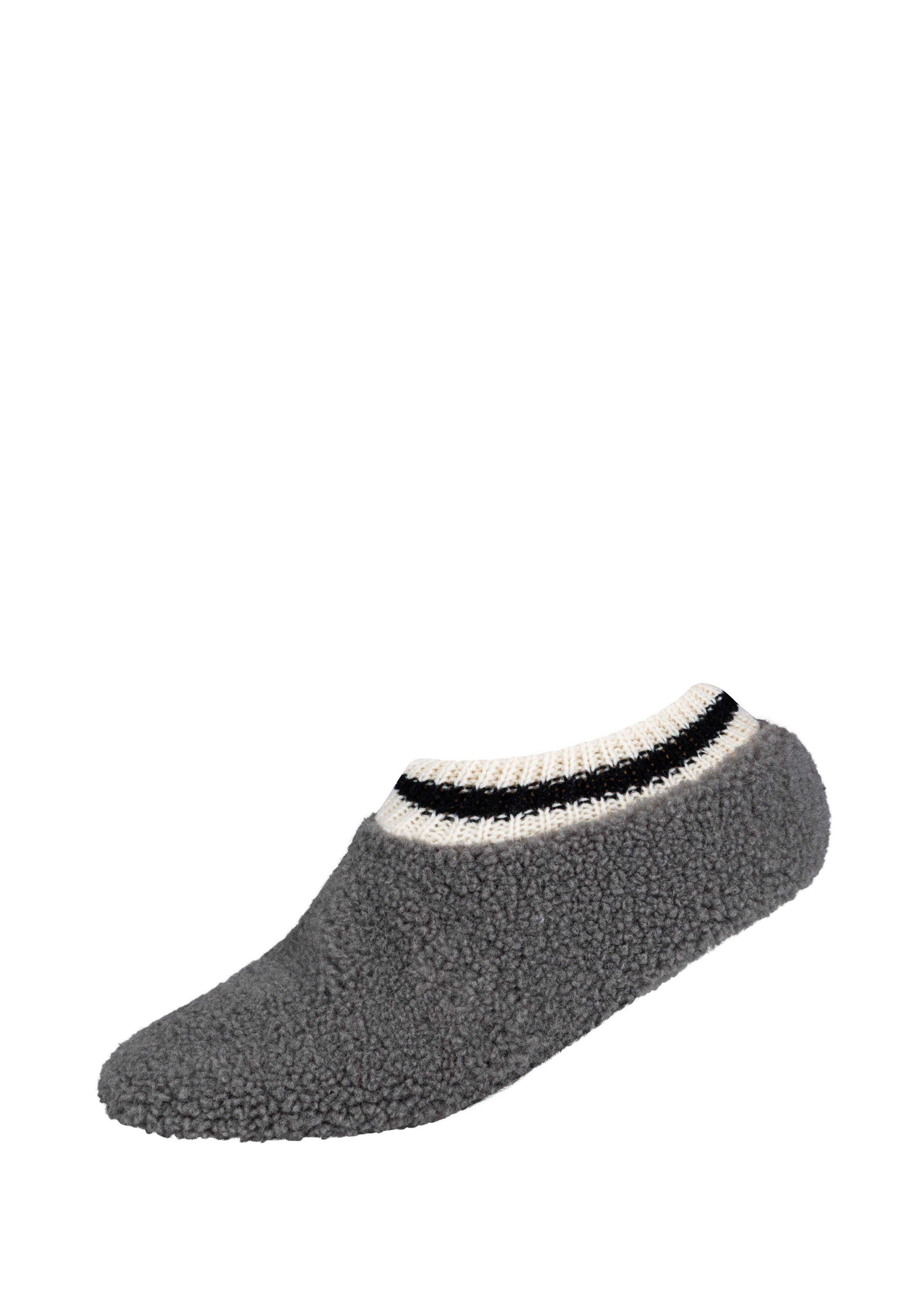 Damen Slipper aus Teddyplüsch in grau von s.Oliver