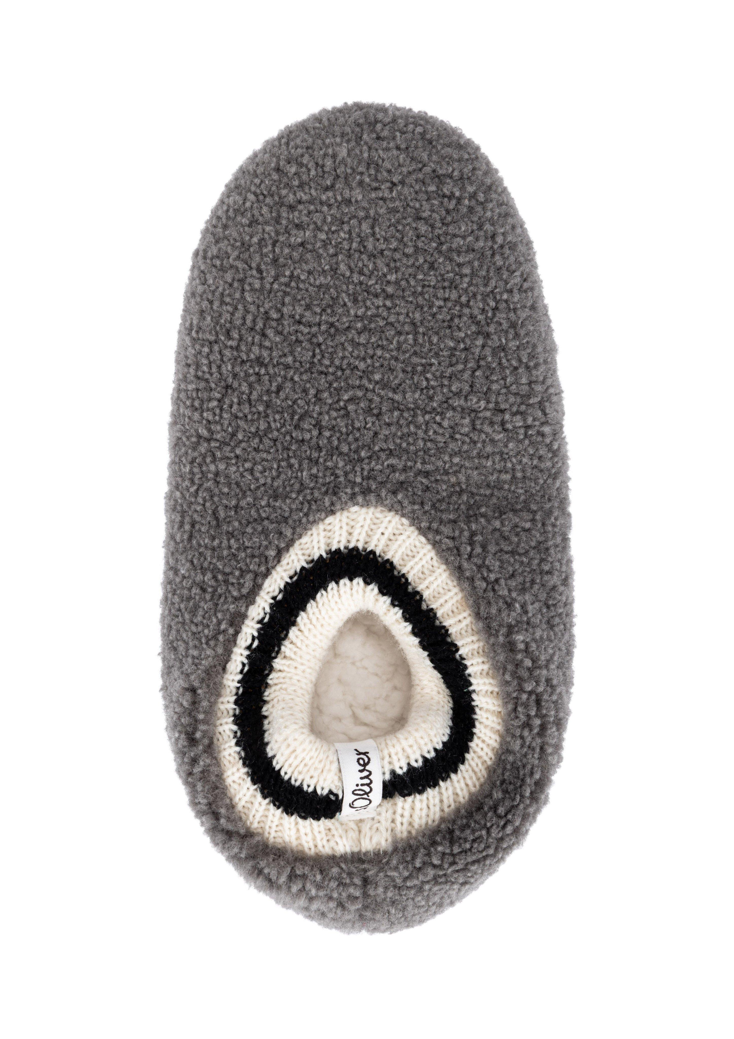 Slipper aus Teddyplüsch in Farbe dunkelgrau von s.Oliver