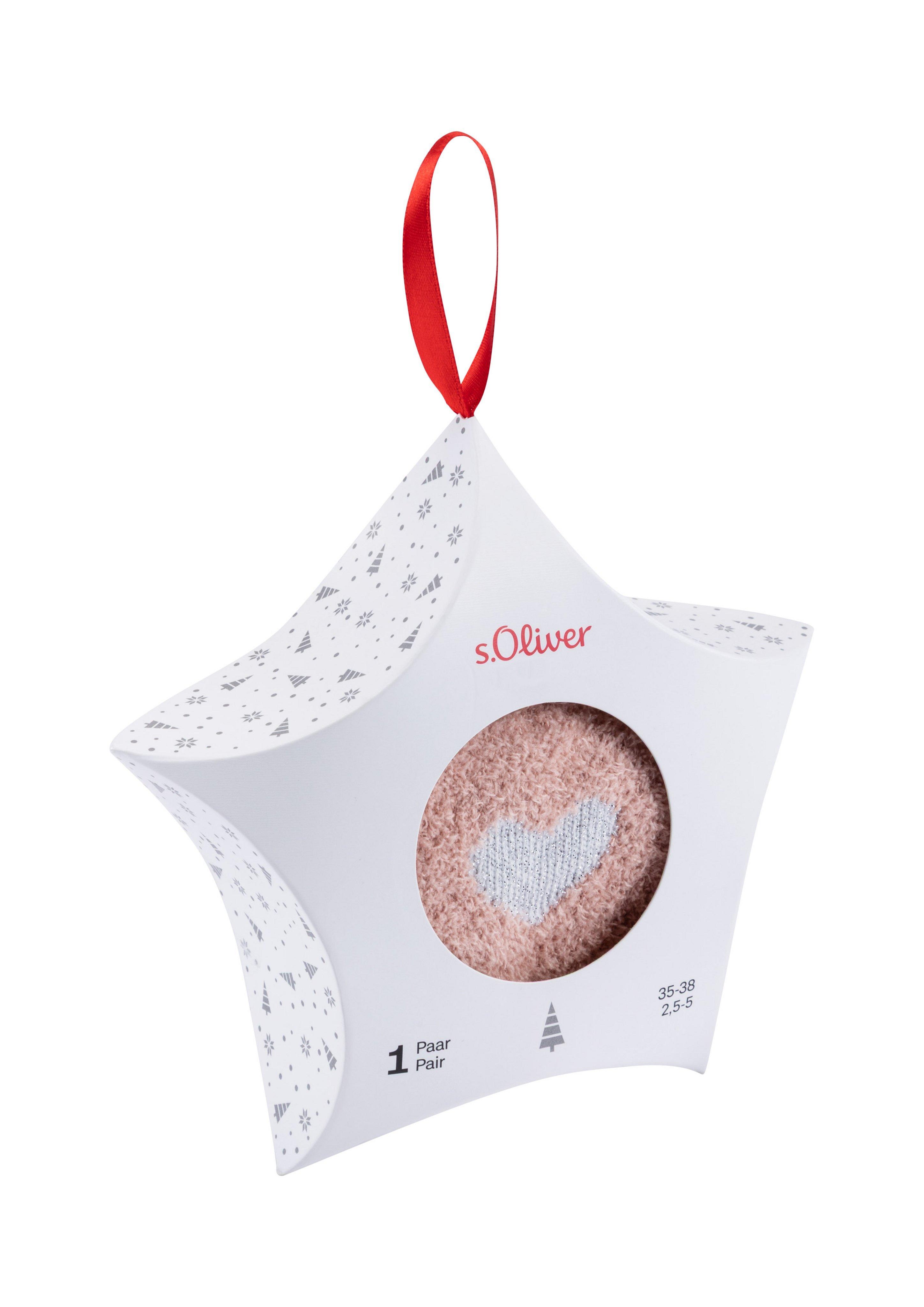 Damen Flauschige Socken mit Geschenkbox in pink von s.Oliver