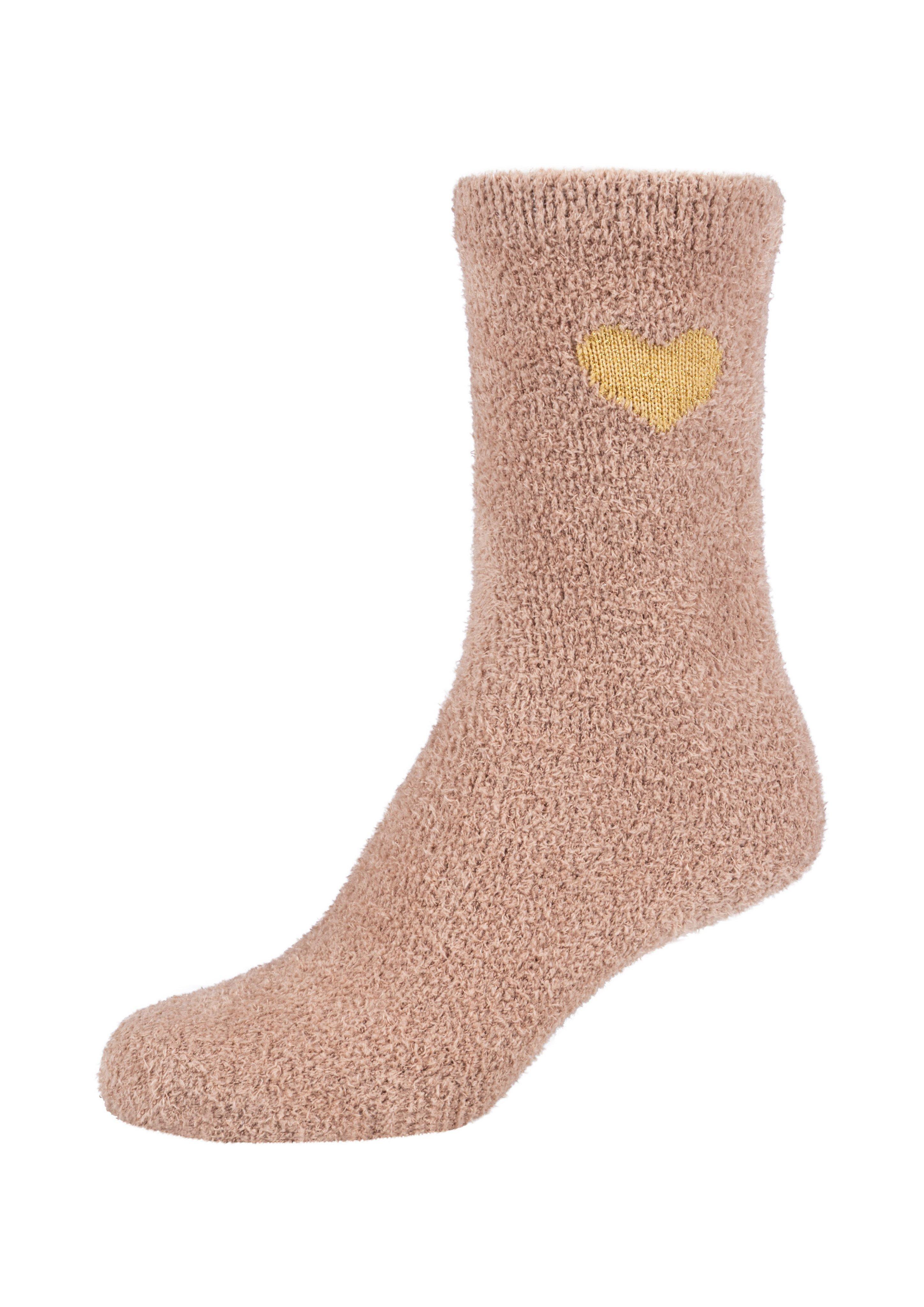 Damen Flauschige Socken mit Geschenkbox in braun von s.Oliver