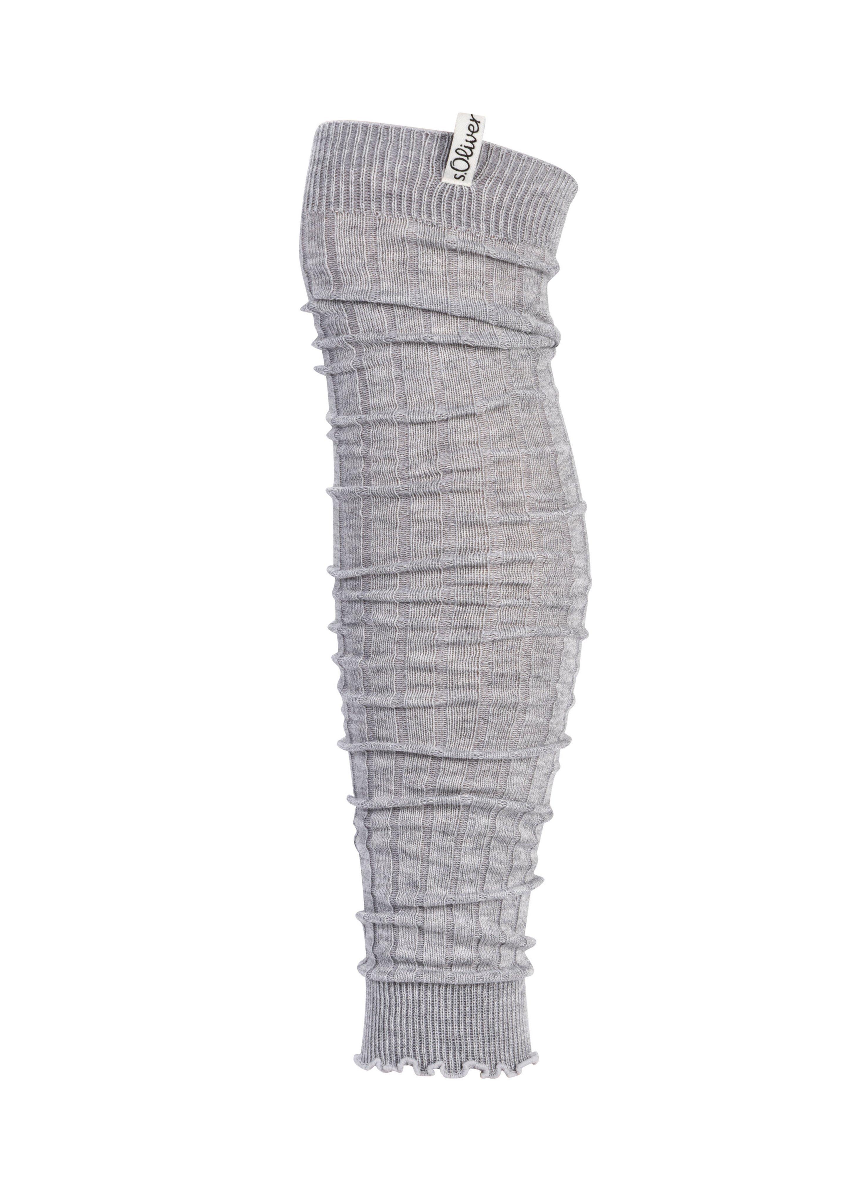Flauschige Stulpen aus Strick in Farbe grau von s.Oliver