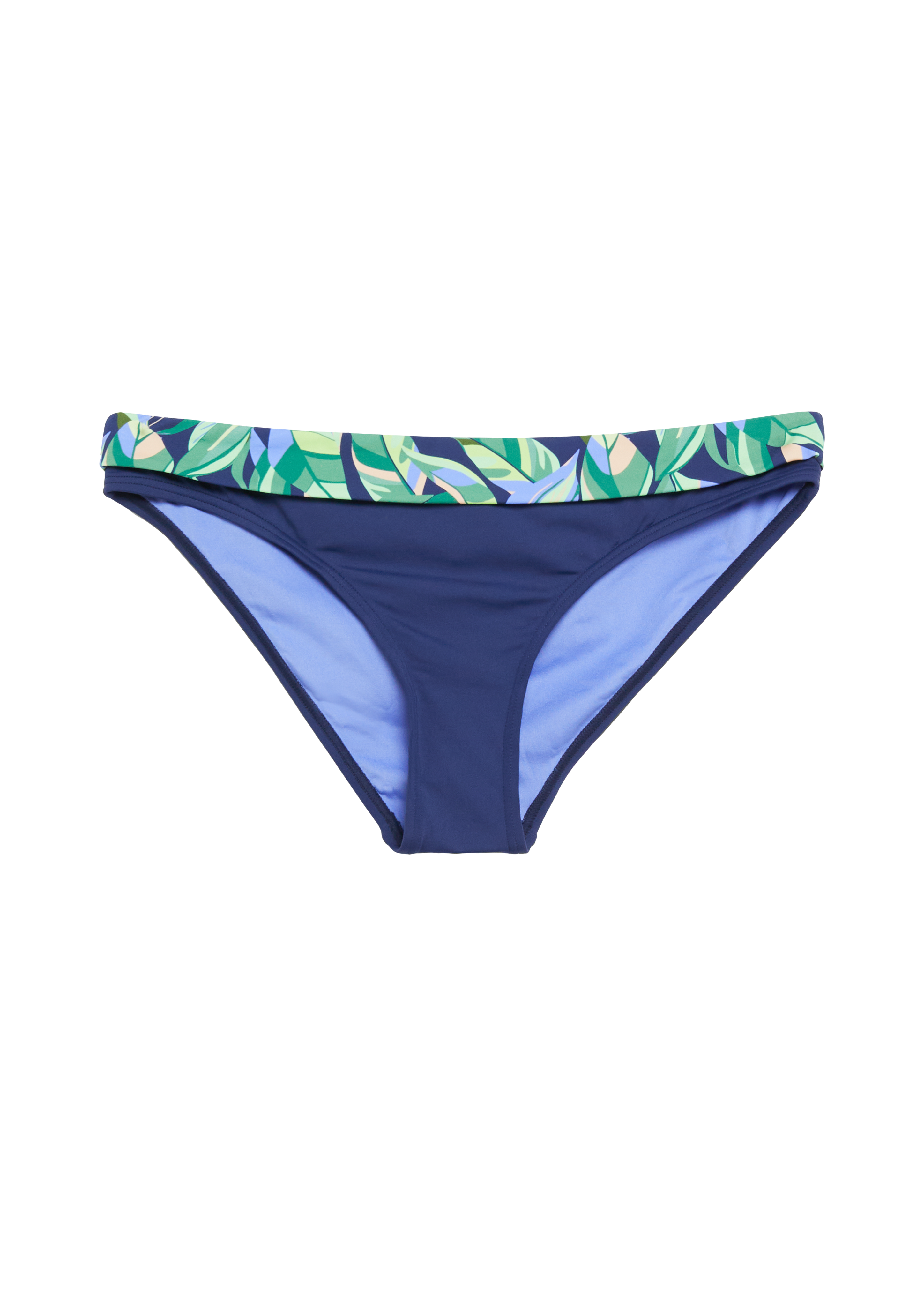 Bikinihose mit Umschlagbund und floralem Print