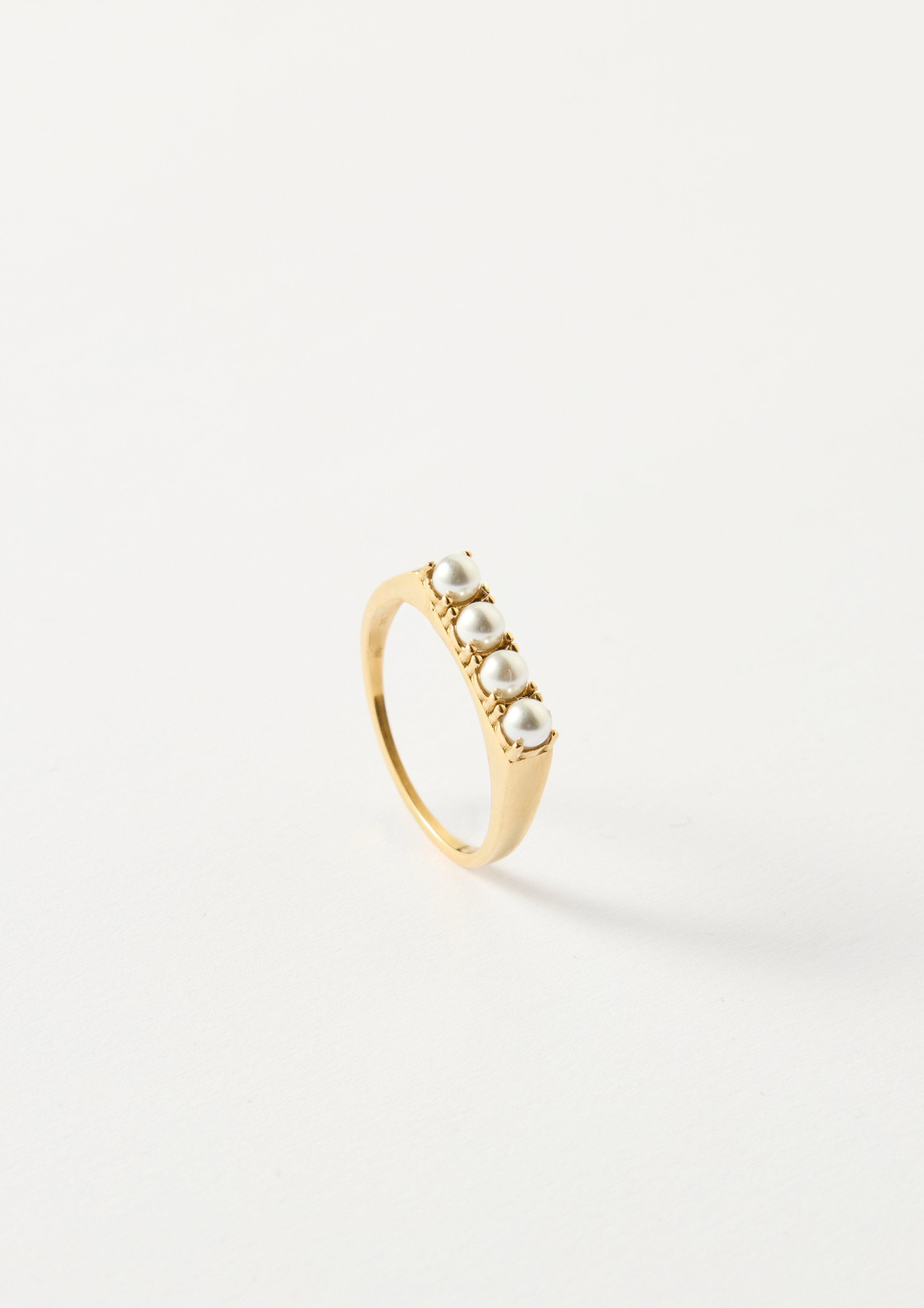 Damen Edelstahlring mit Glasperle in  von QS