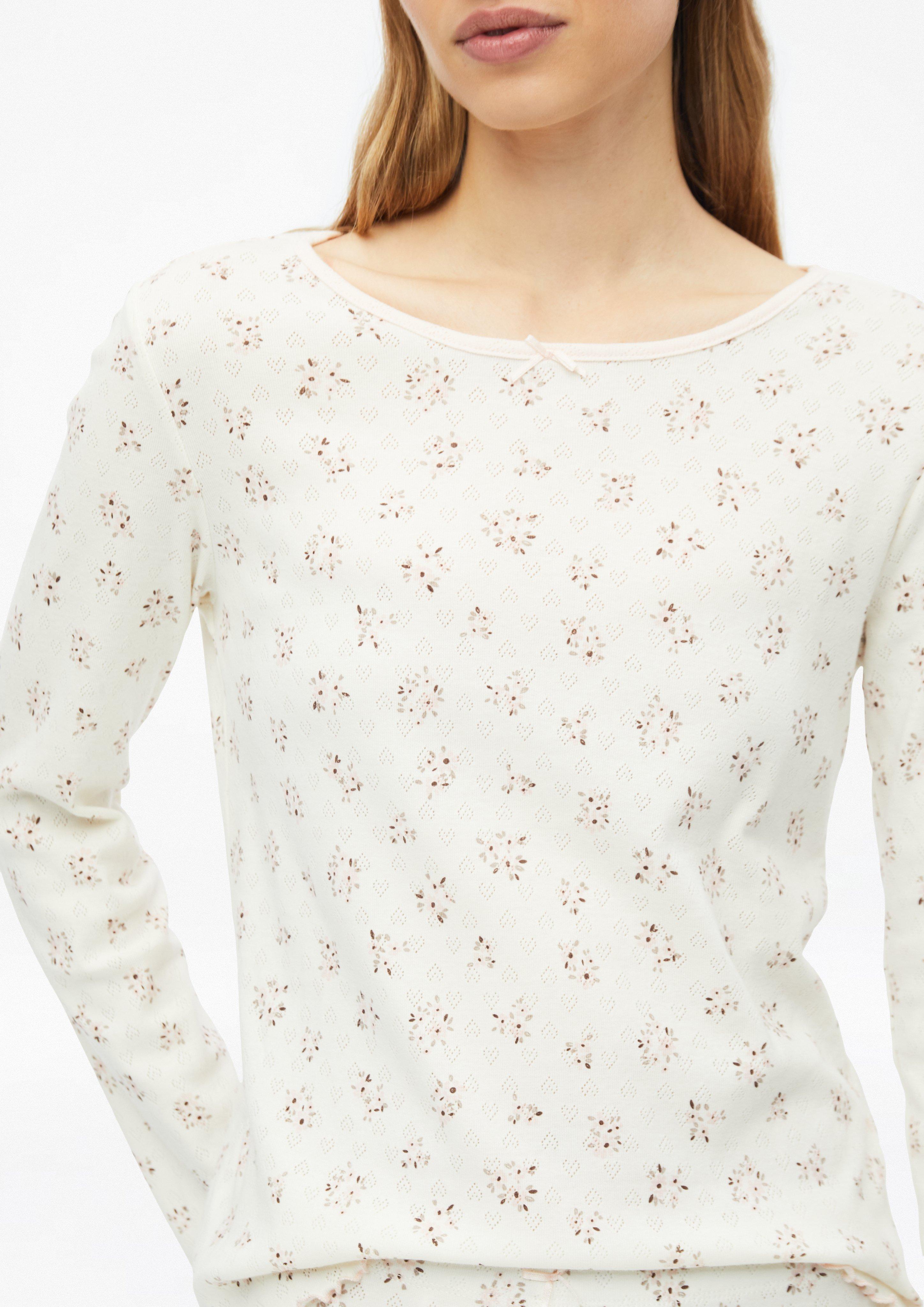 Women Pajamas with decorative bows and an all-over print in cream by s.Oliver