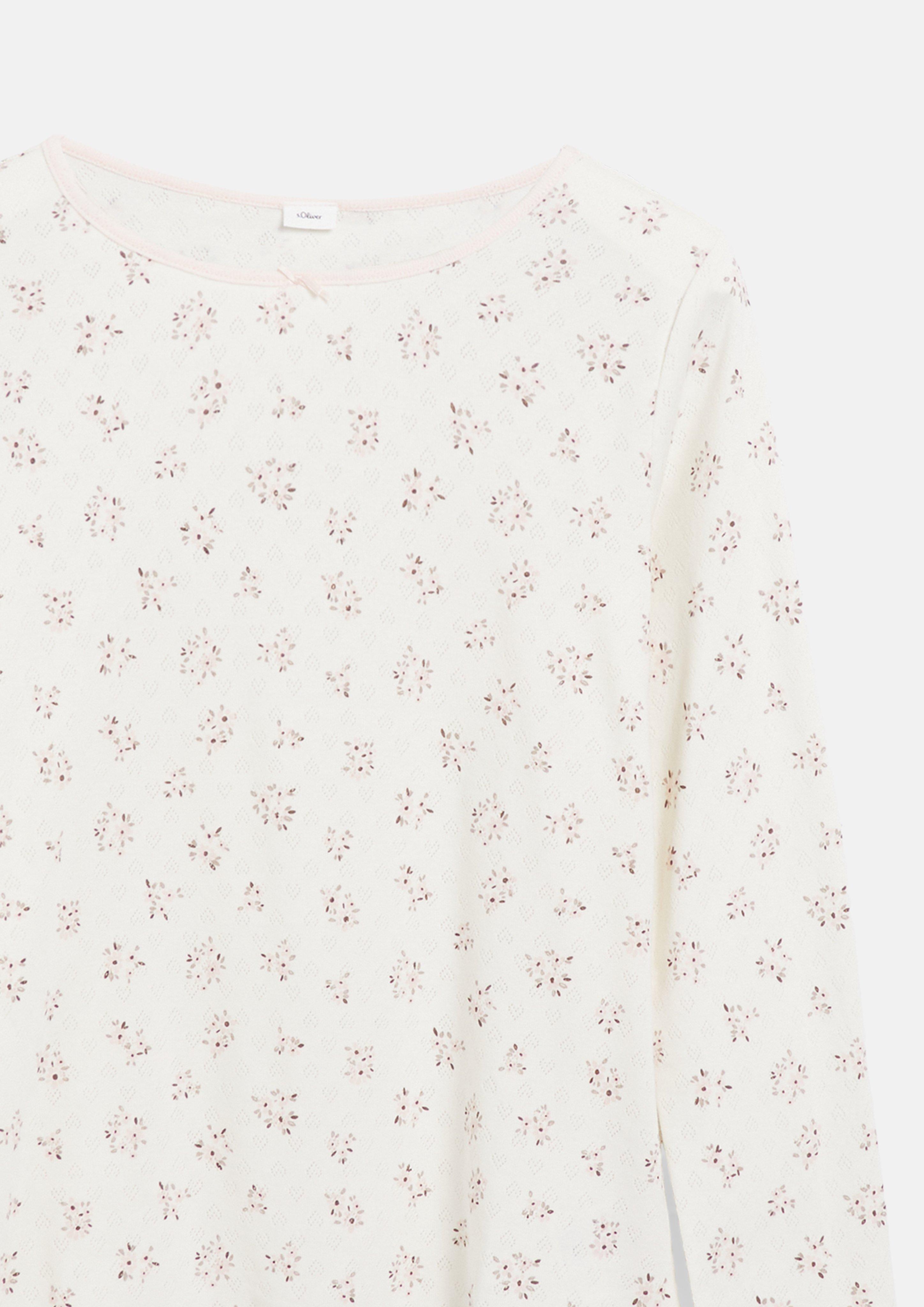 Women Pajamas with decorative bows and an all-over print in cream by s.Oliver