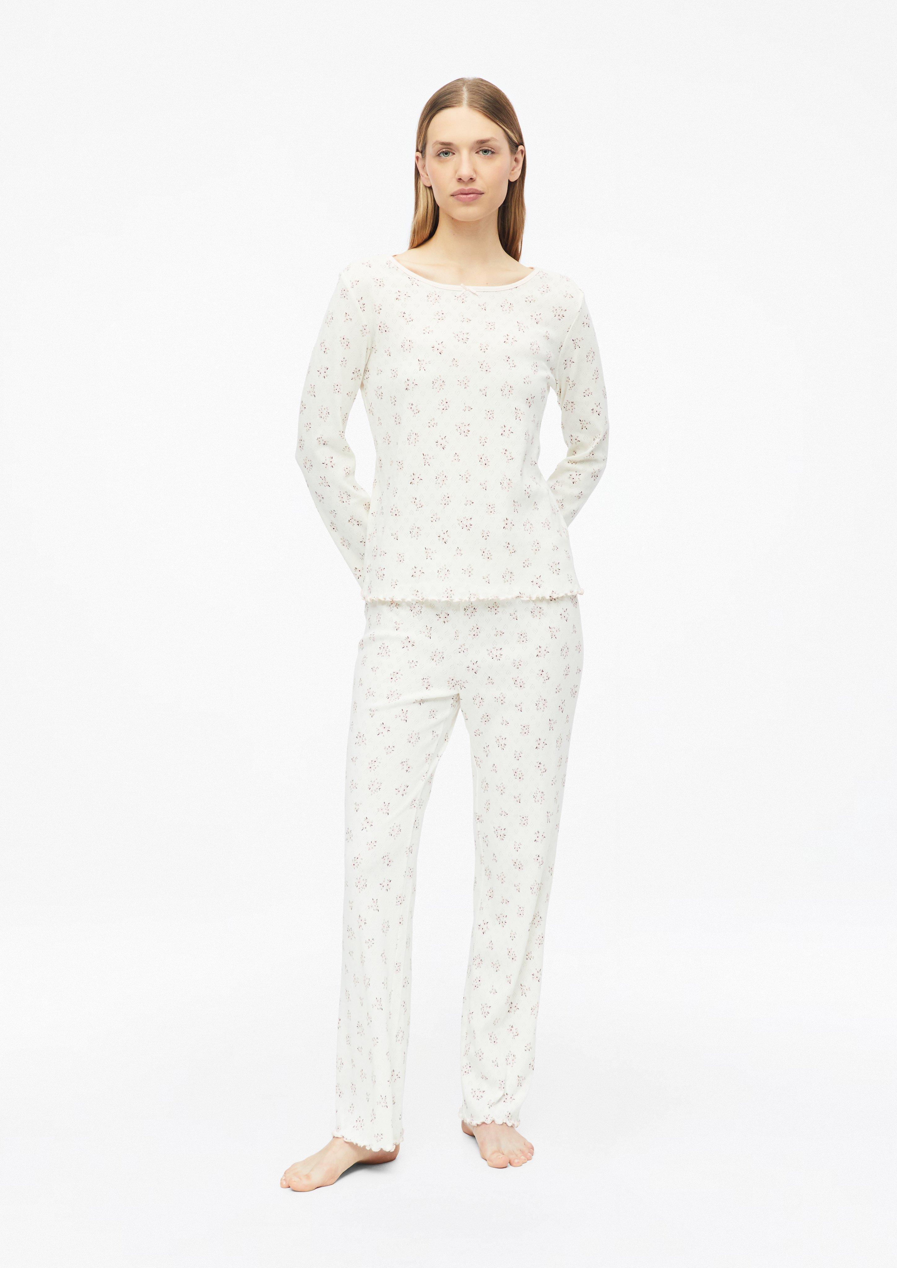 Women Pajamas with decorative bows and an all-over print in cream by s.Oliver