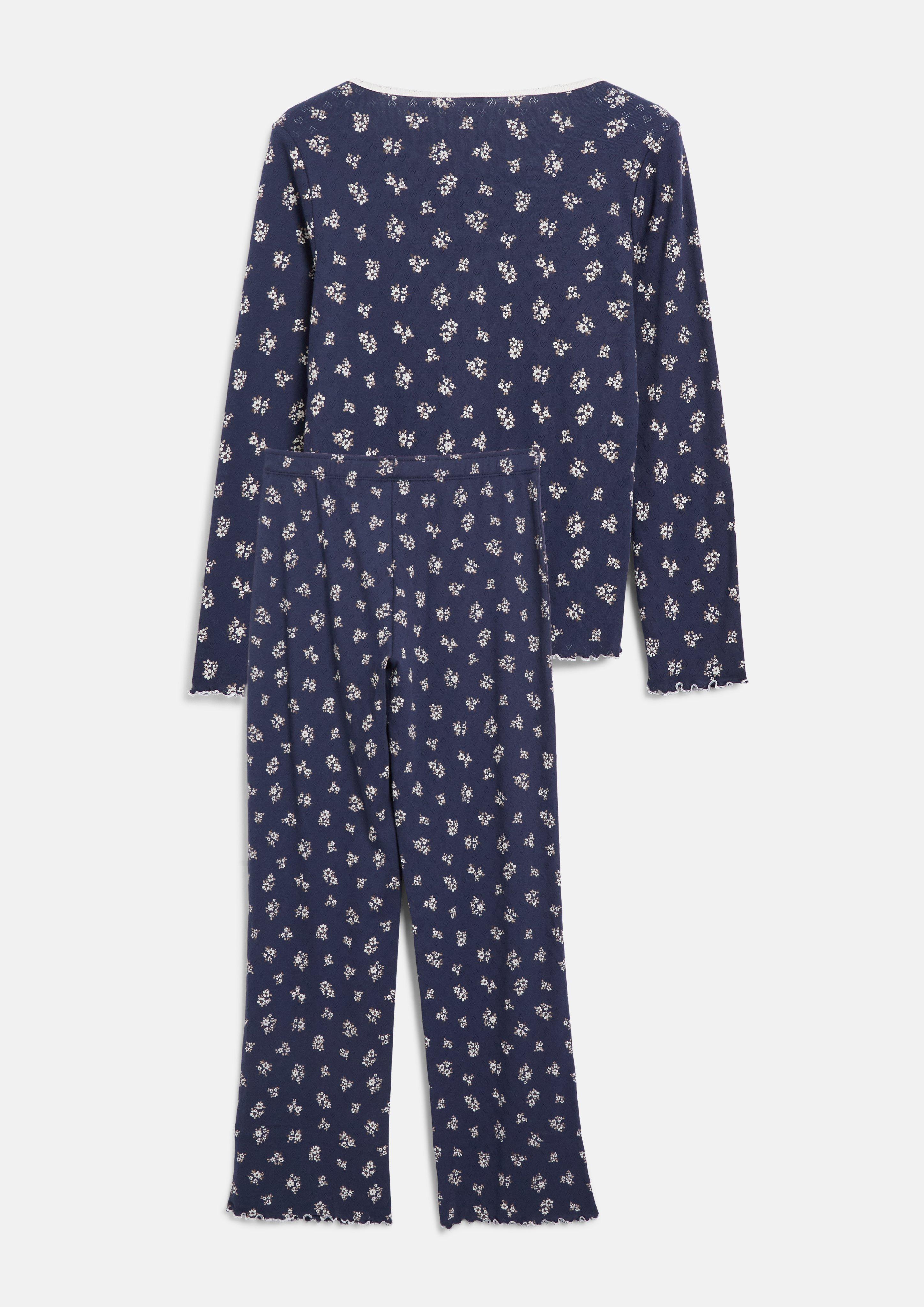 Women Pajamas with decorative bows and an all-over print in blue by s.Oliver