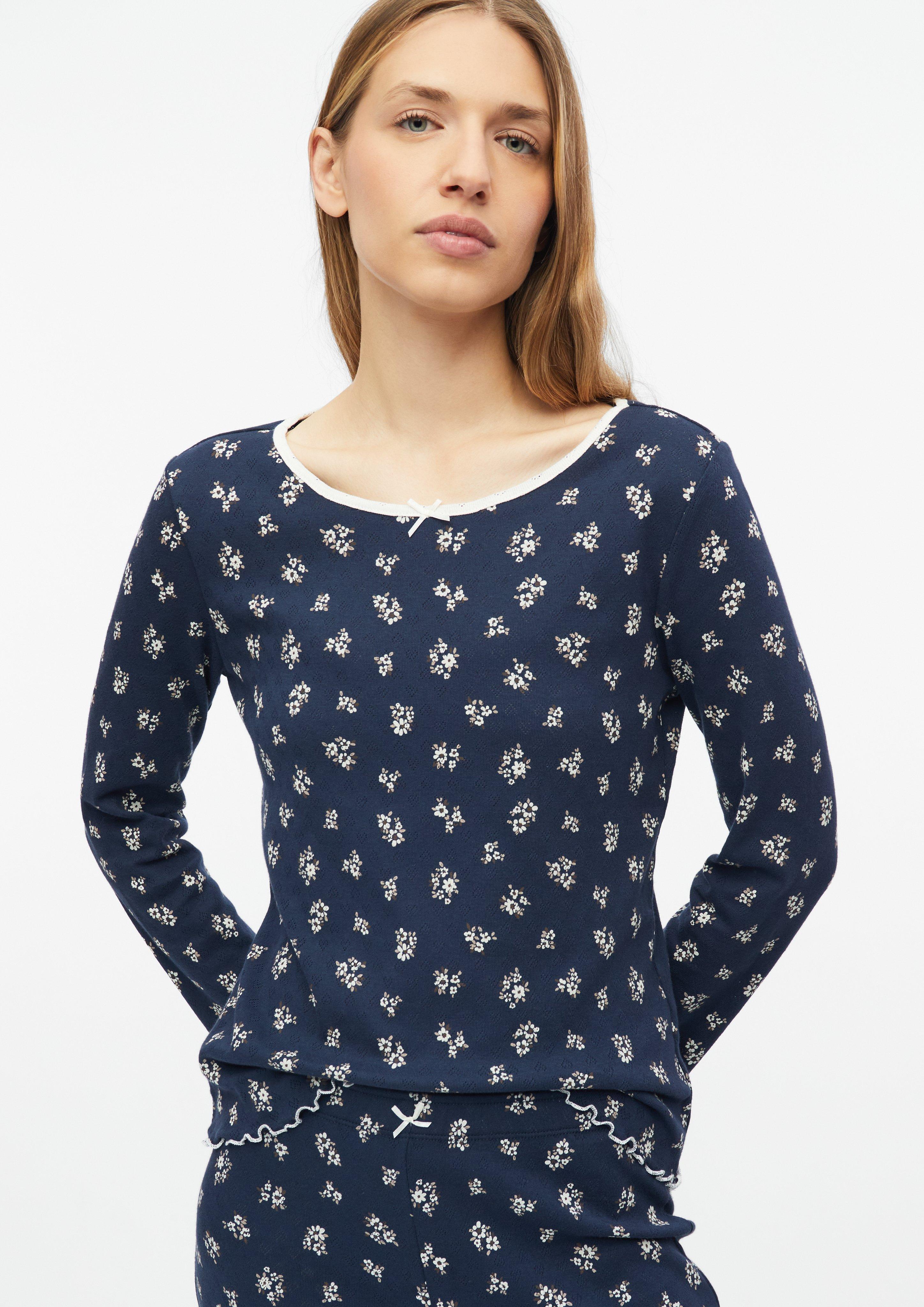 Women Pajamas with decorative bows and an all-over print in blue by s.Oliver
