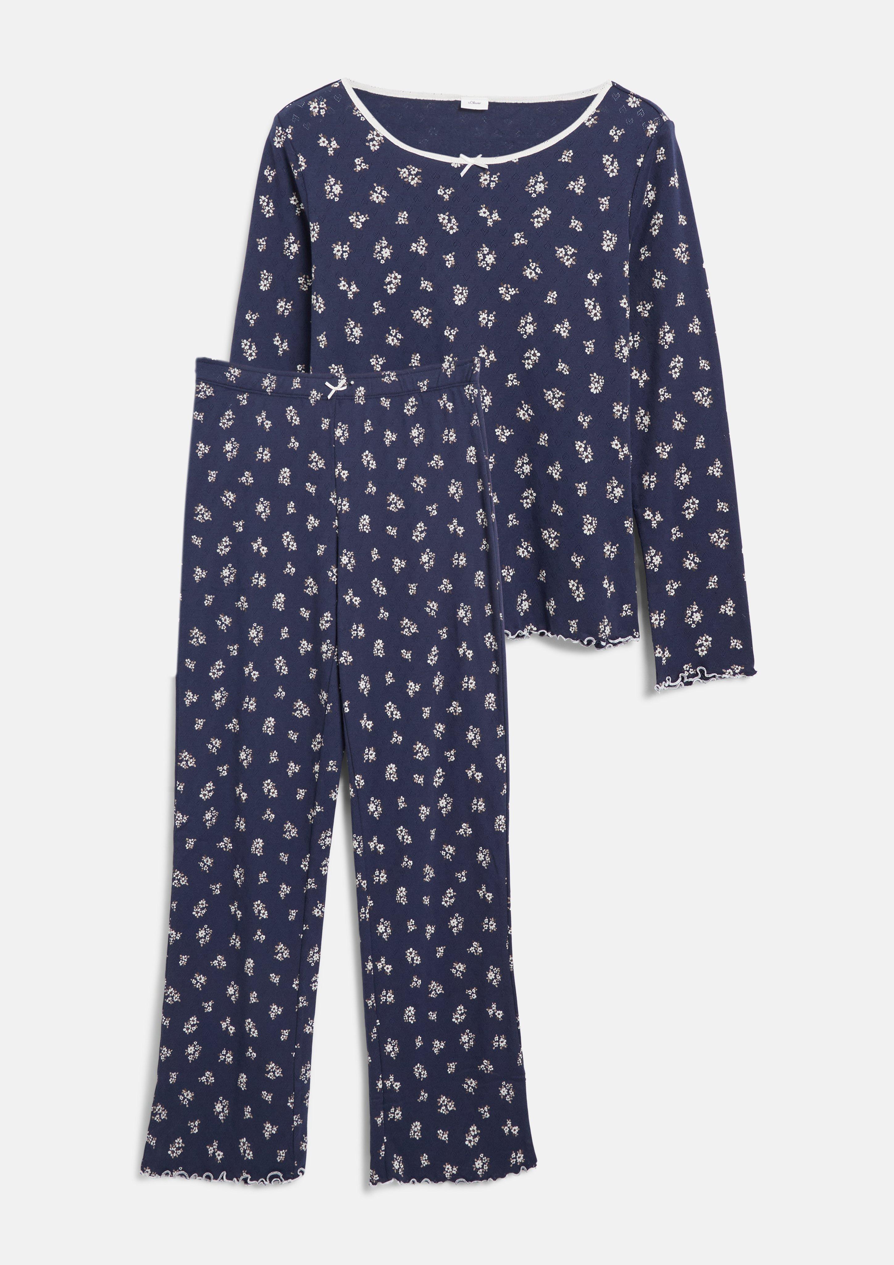 Pajamas with decorative bows and an all-over print in navy by s.Oliver