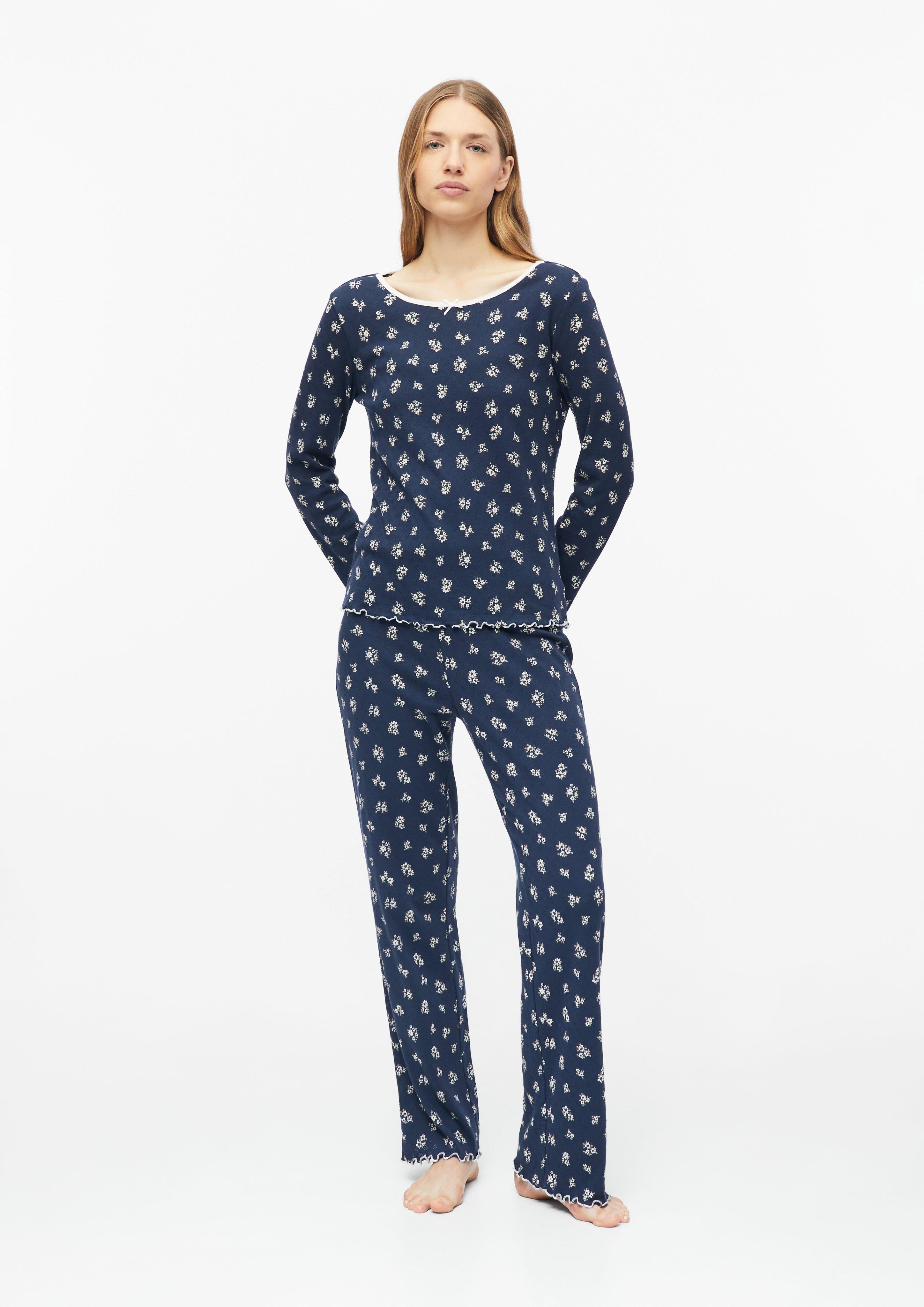 Pyjama met sierlijke strikjes en all-overprint in navy van s.Oliver