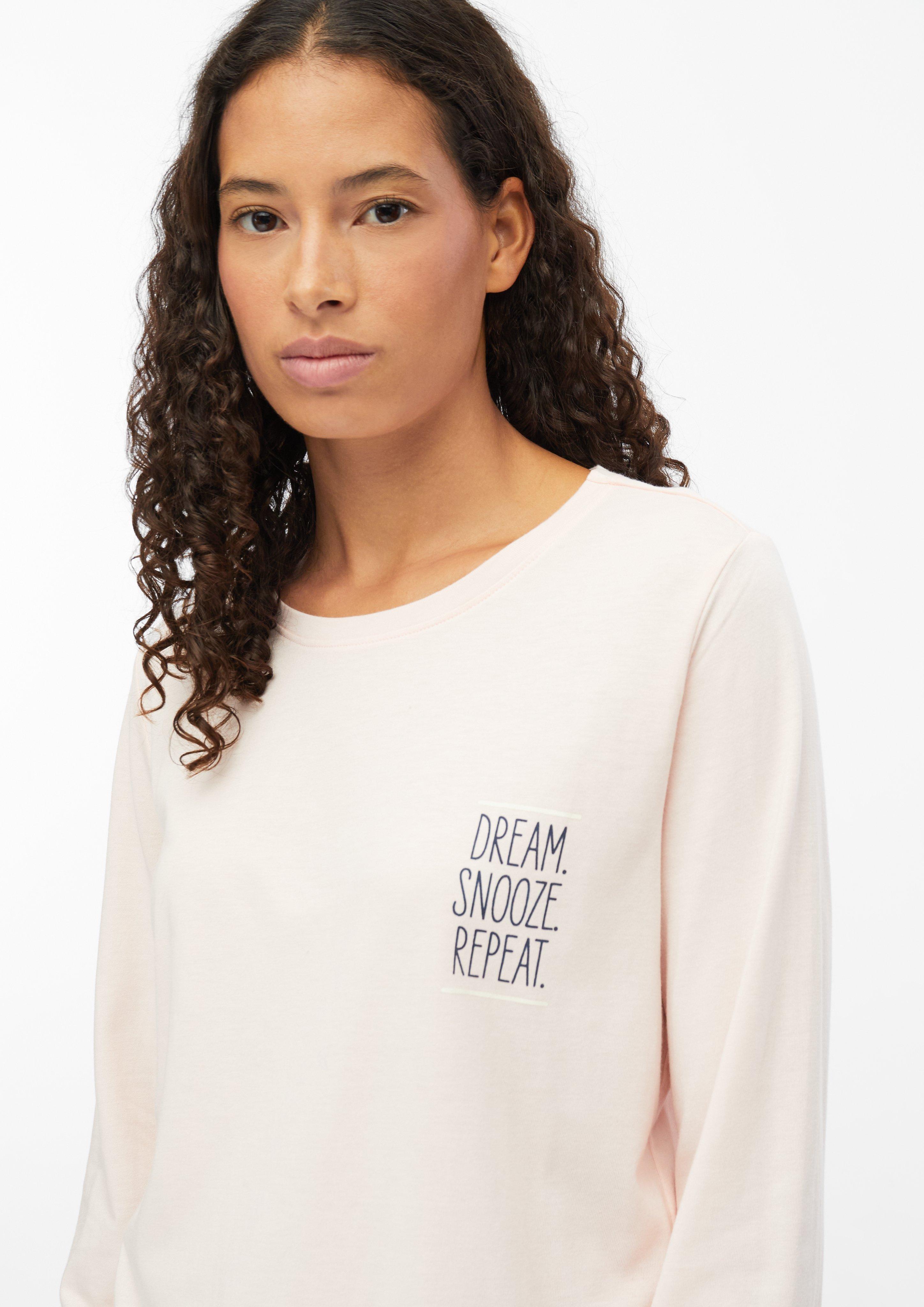 Women Long-Sleeve Pajama Top with Lettering in beige by s.Oliver
