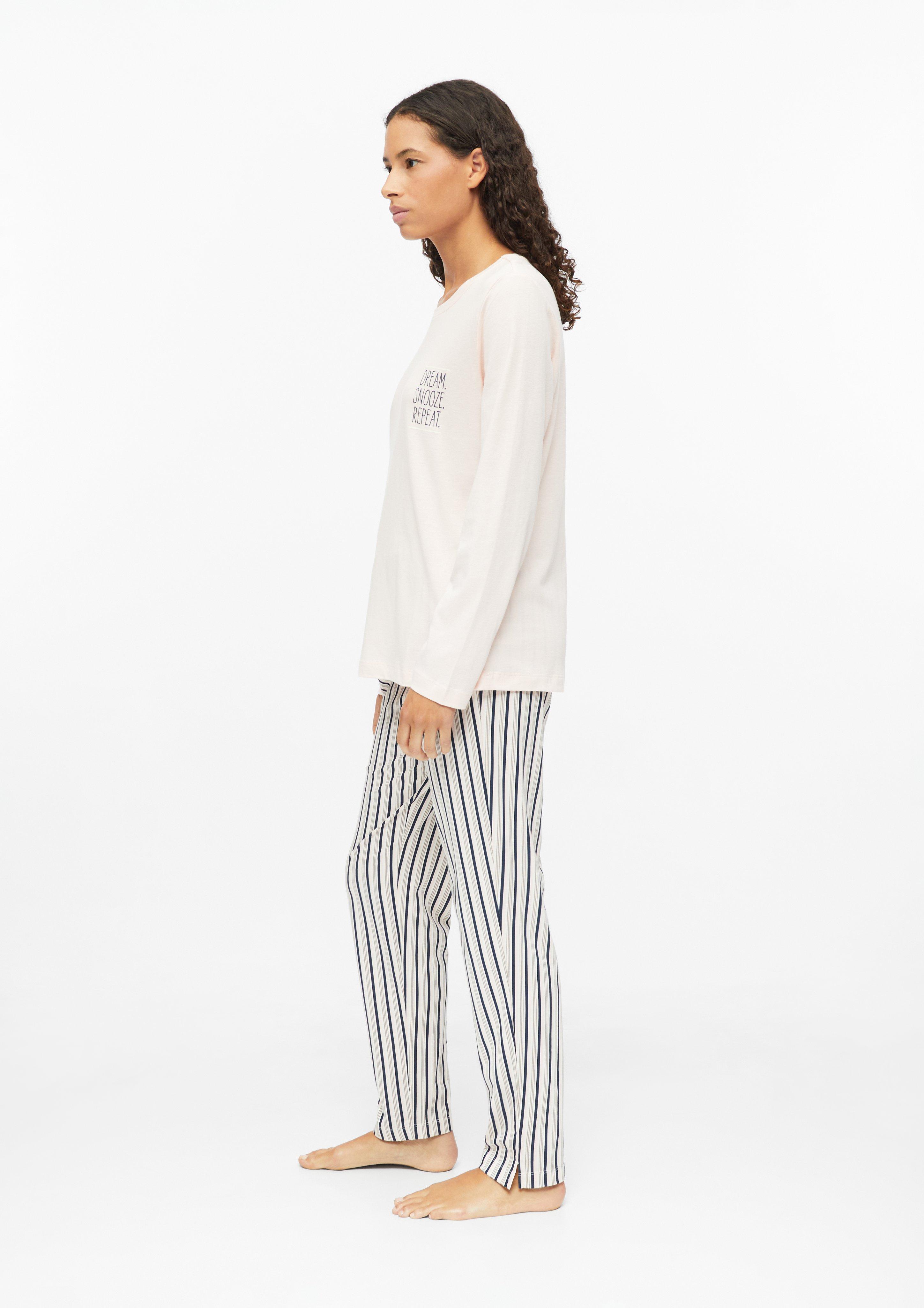 Women Long-Sleeve Pajama Top with Lettering in beige by s.Oliver