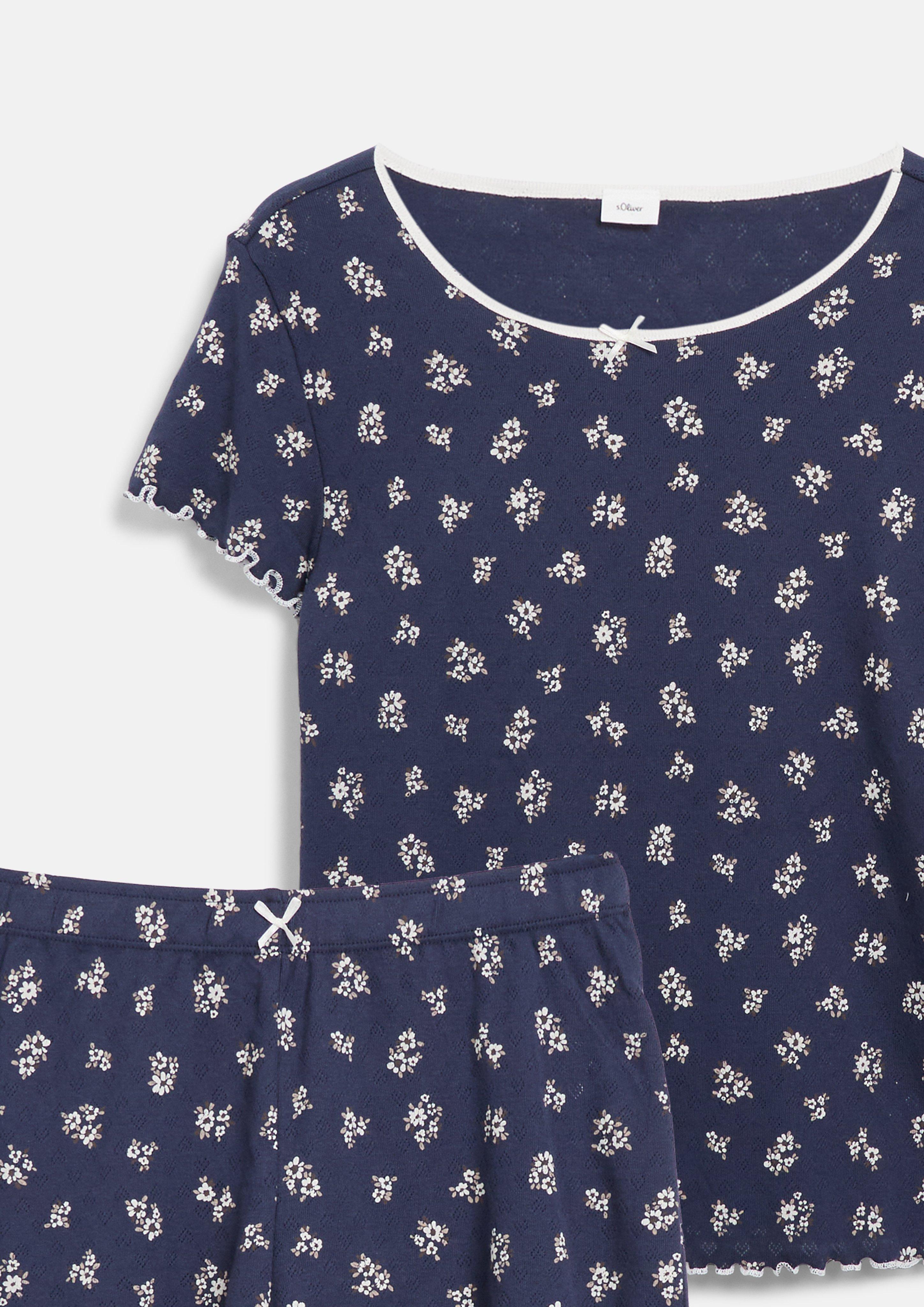 Women Pajama Set with Decorative Bows in blue by s.Oliver