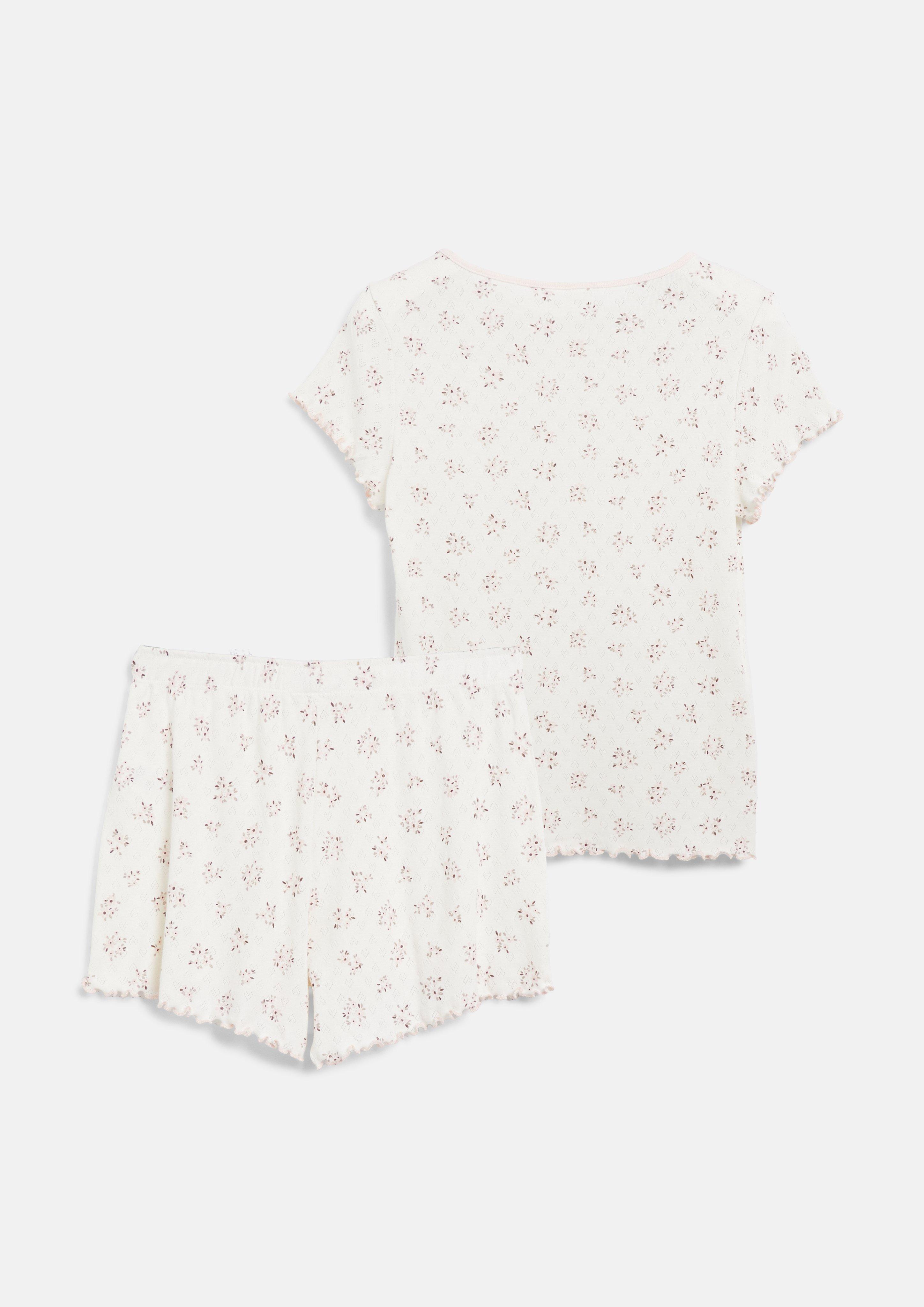 Women Pajama Set with Decorative Bows in cream by s.Oliver