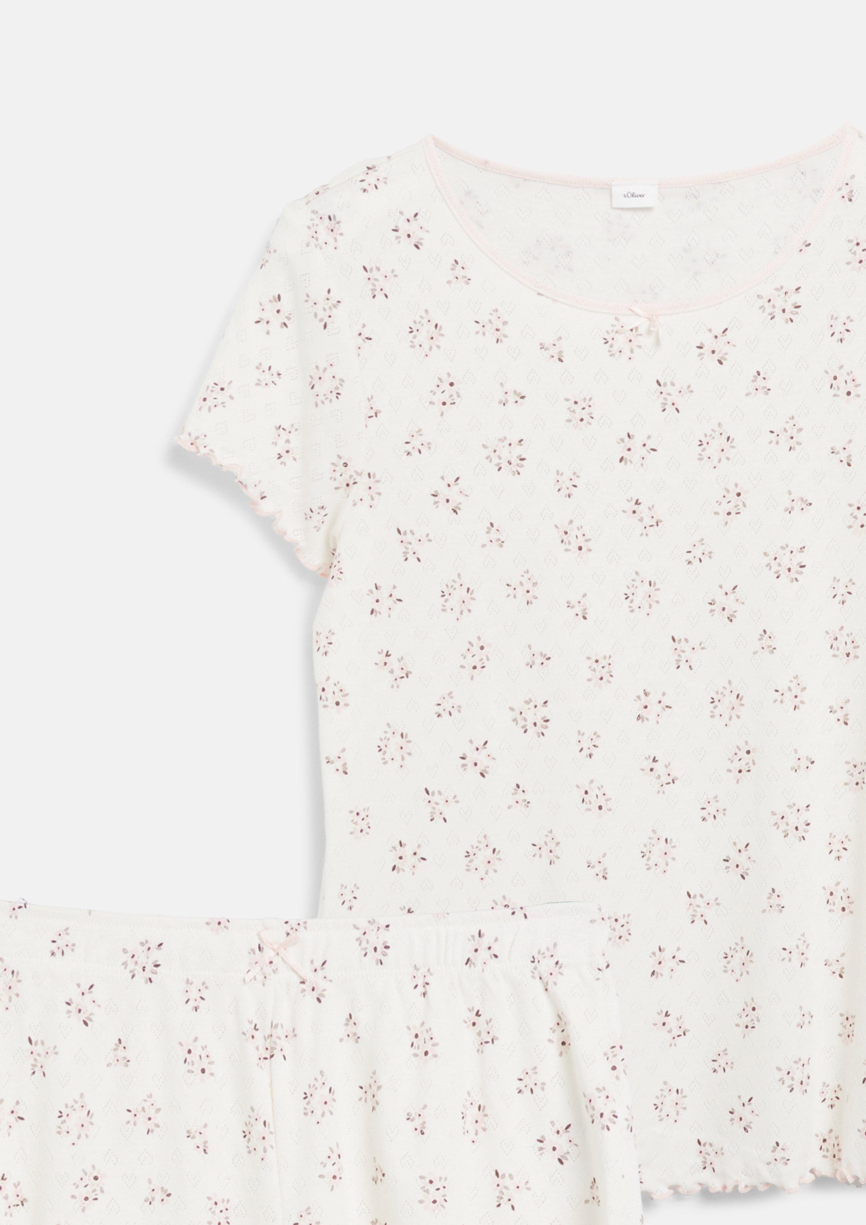 Women Pajama Set with Decorative Bows in cream by s.Oliver