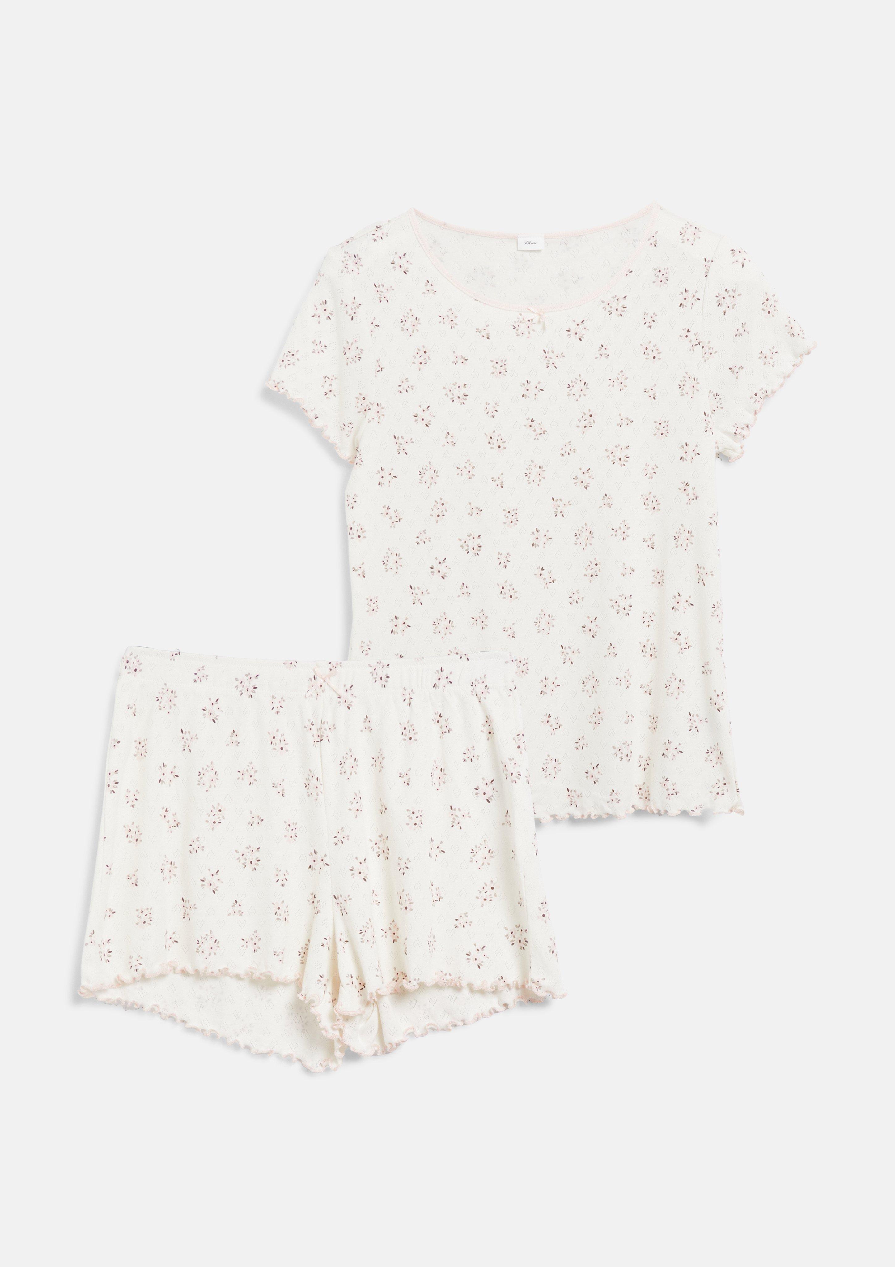 Pajama Set with Decorative Bows in cream by s.Oliver