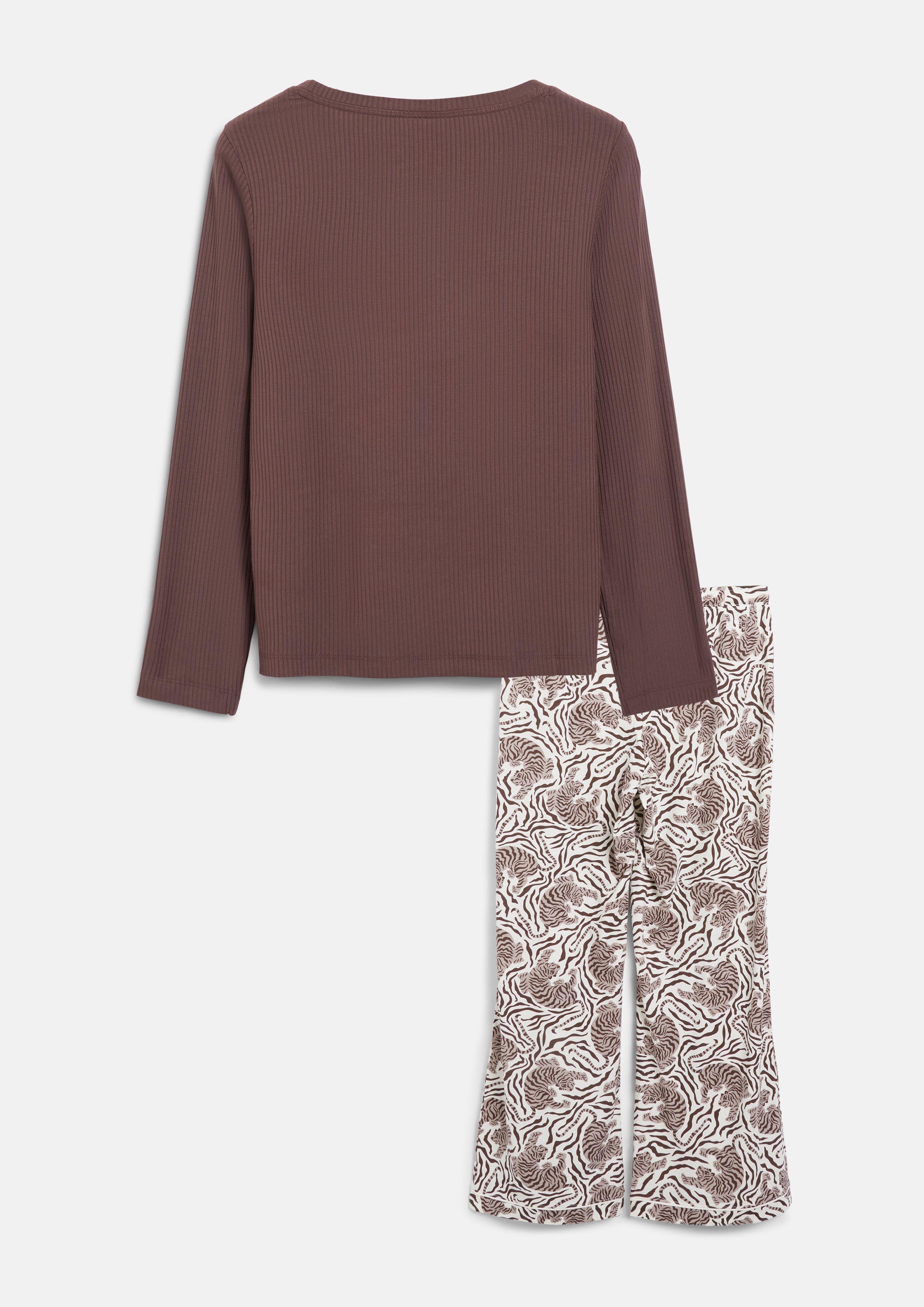 Women Tiger-Print Pajama Set in brown by s.Oliver