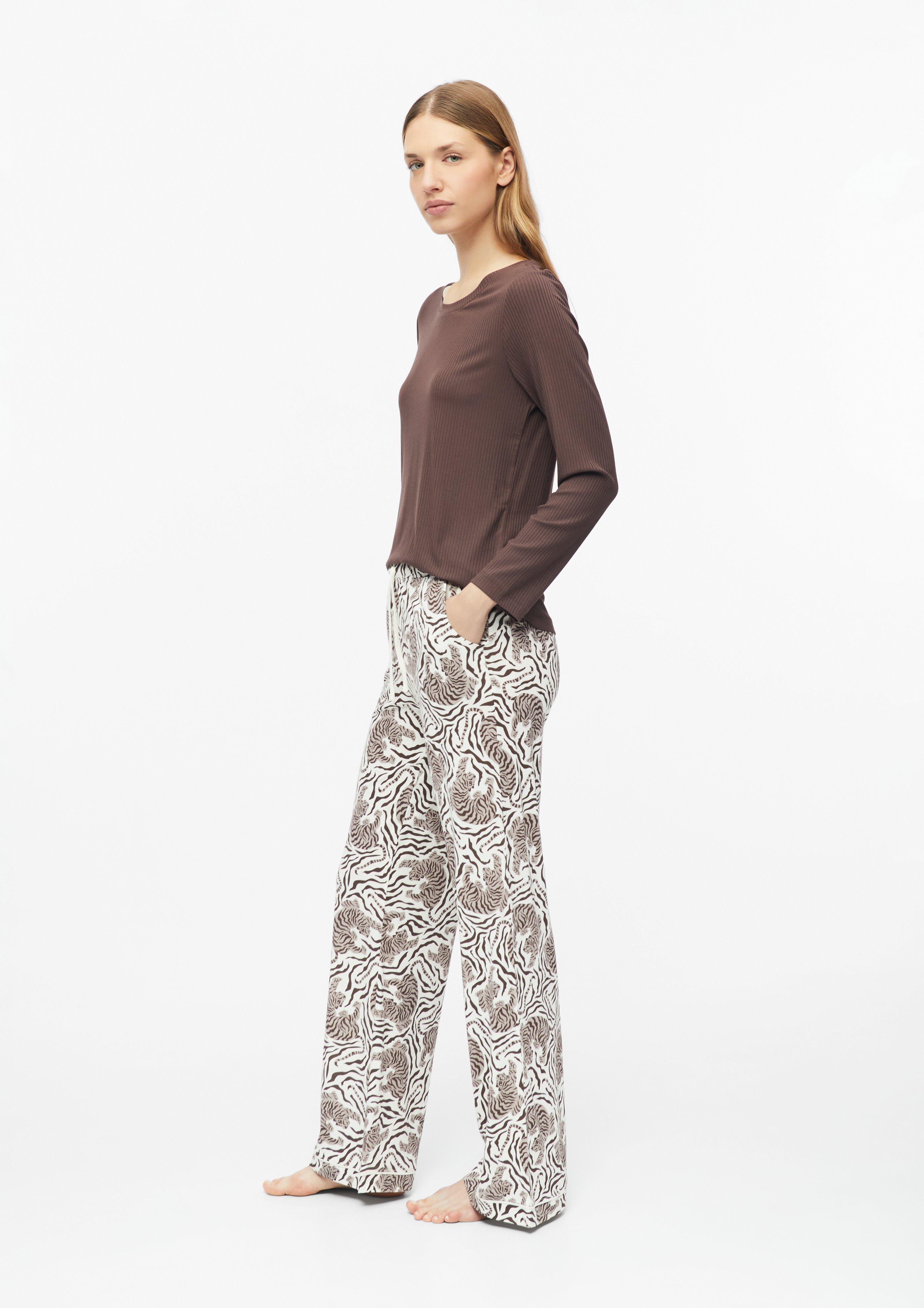 Women Tiger-Print Pajama Set in brown by s.Oliver