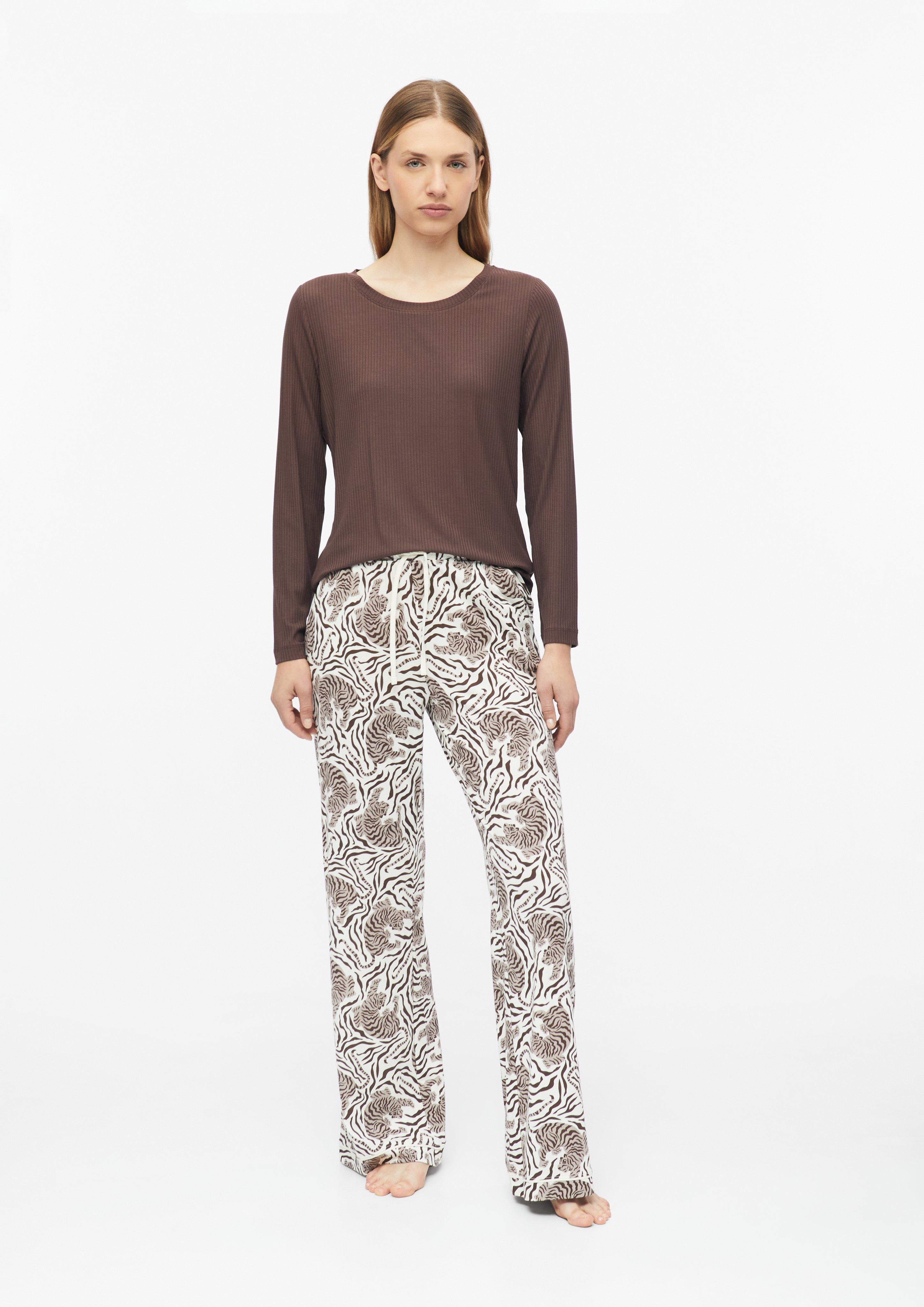 Pyjama-Set mit Tiger-Print in Farbe braun von s.Oliver