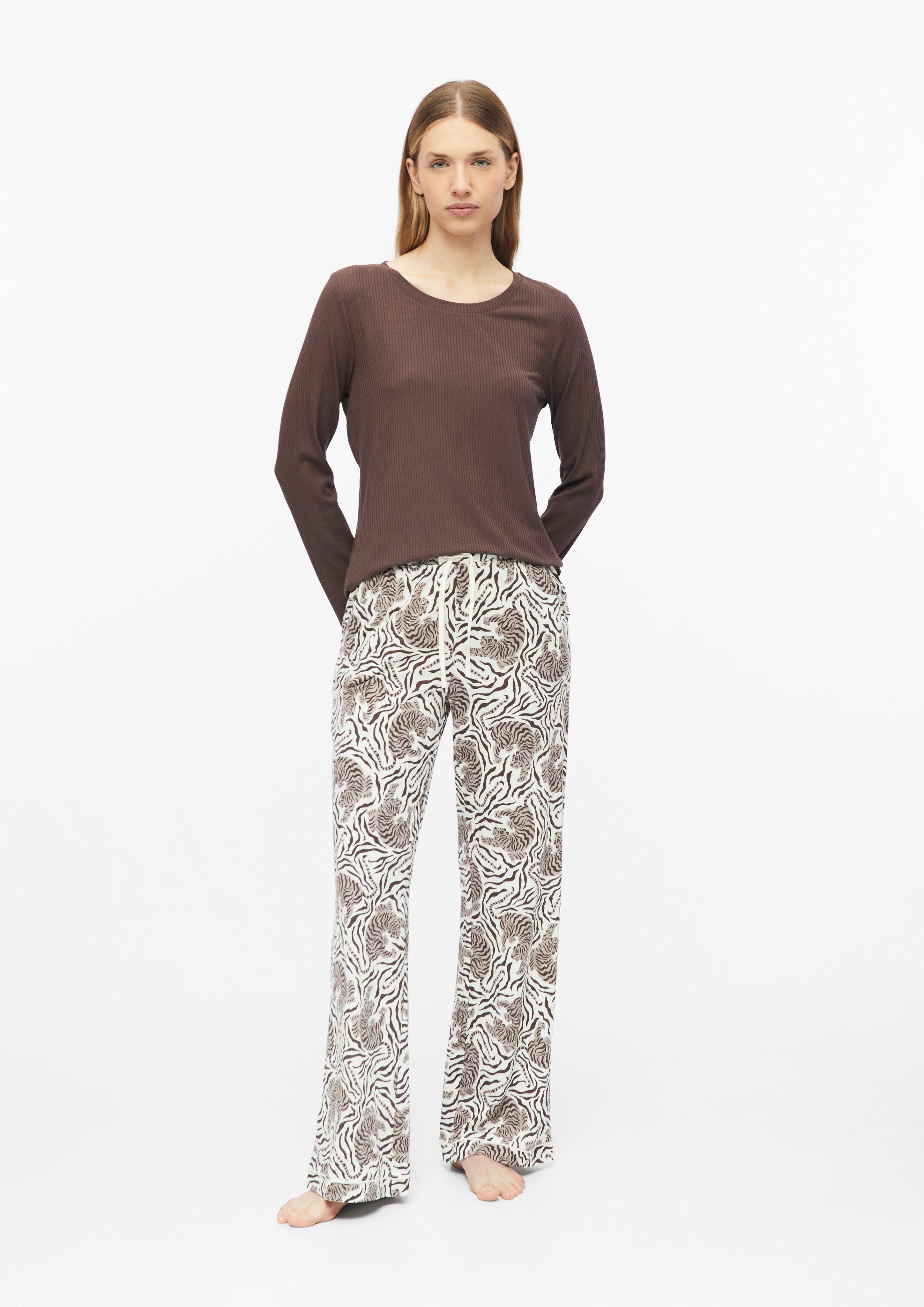 Women Tiger-Print Pajama Set in brown by s.Oliver